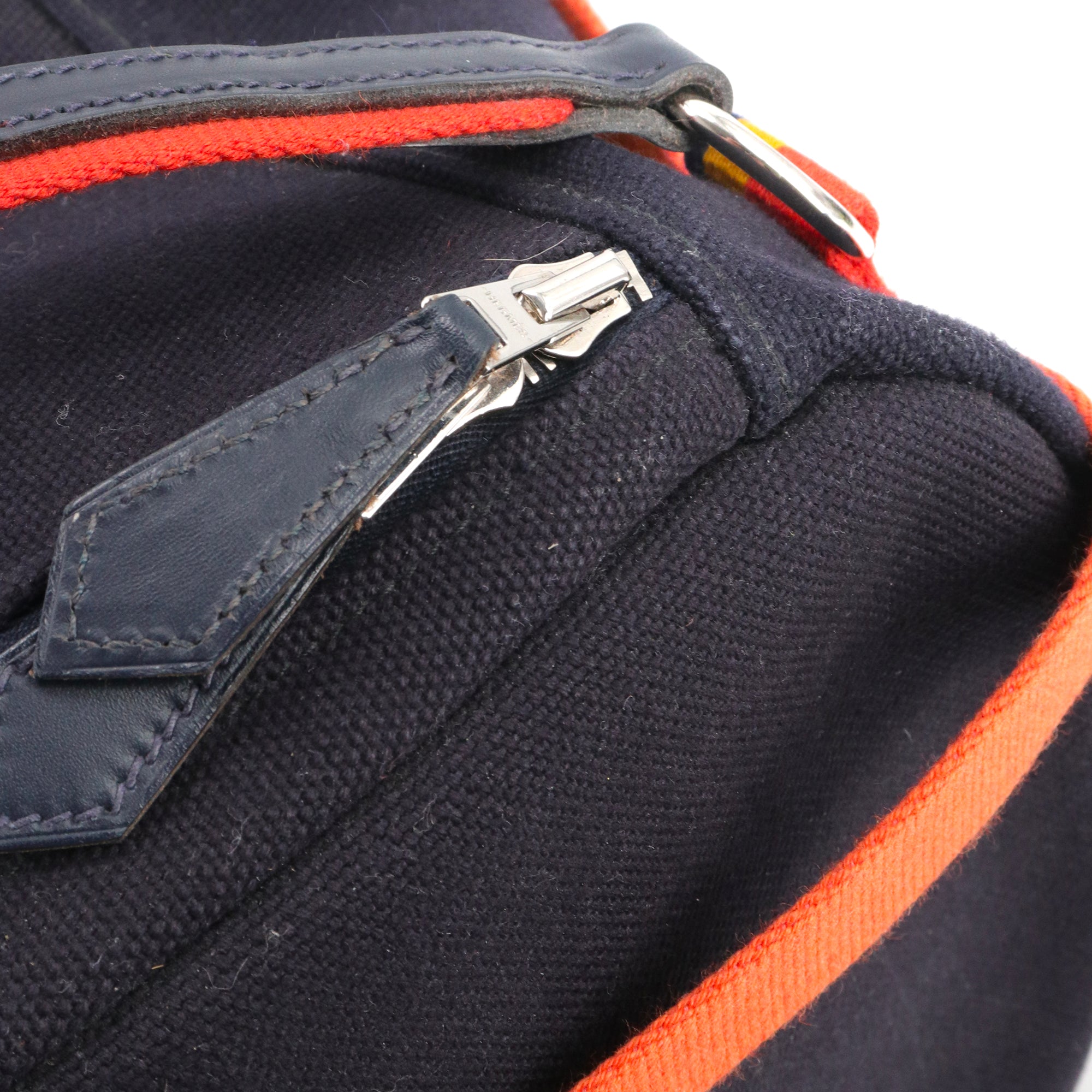 HERMÈS - Sac de voyage Bridleback Hermès en toile bleu marine
