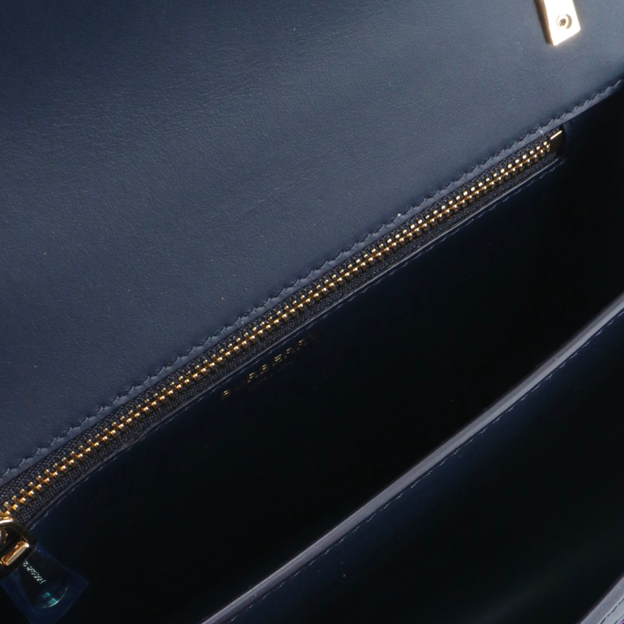 BURBERRY - Sac à bandoulière TB Burberry en velours monogrammé et cuir bleu marine