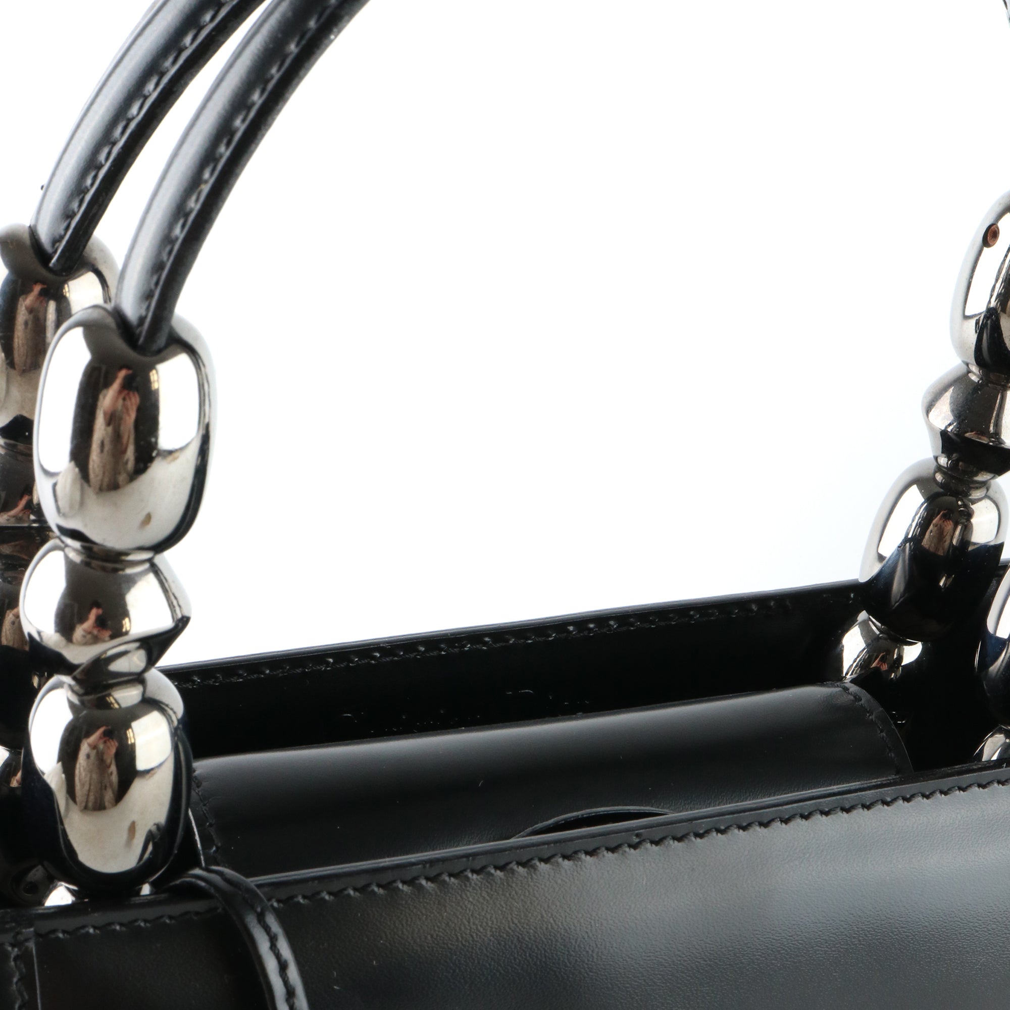 DIOR - Sac à main Lady Perla en cuir box noir
