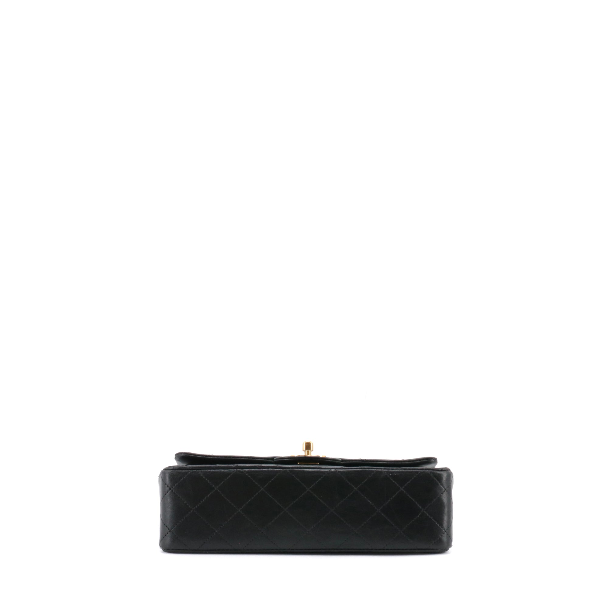 CHANEL - Sac à main Timeless 23 Chanel double flap en cuir matelassé noir