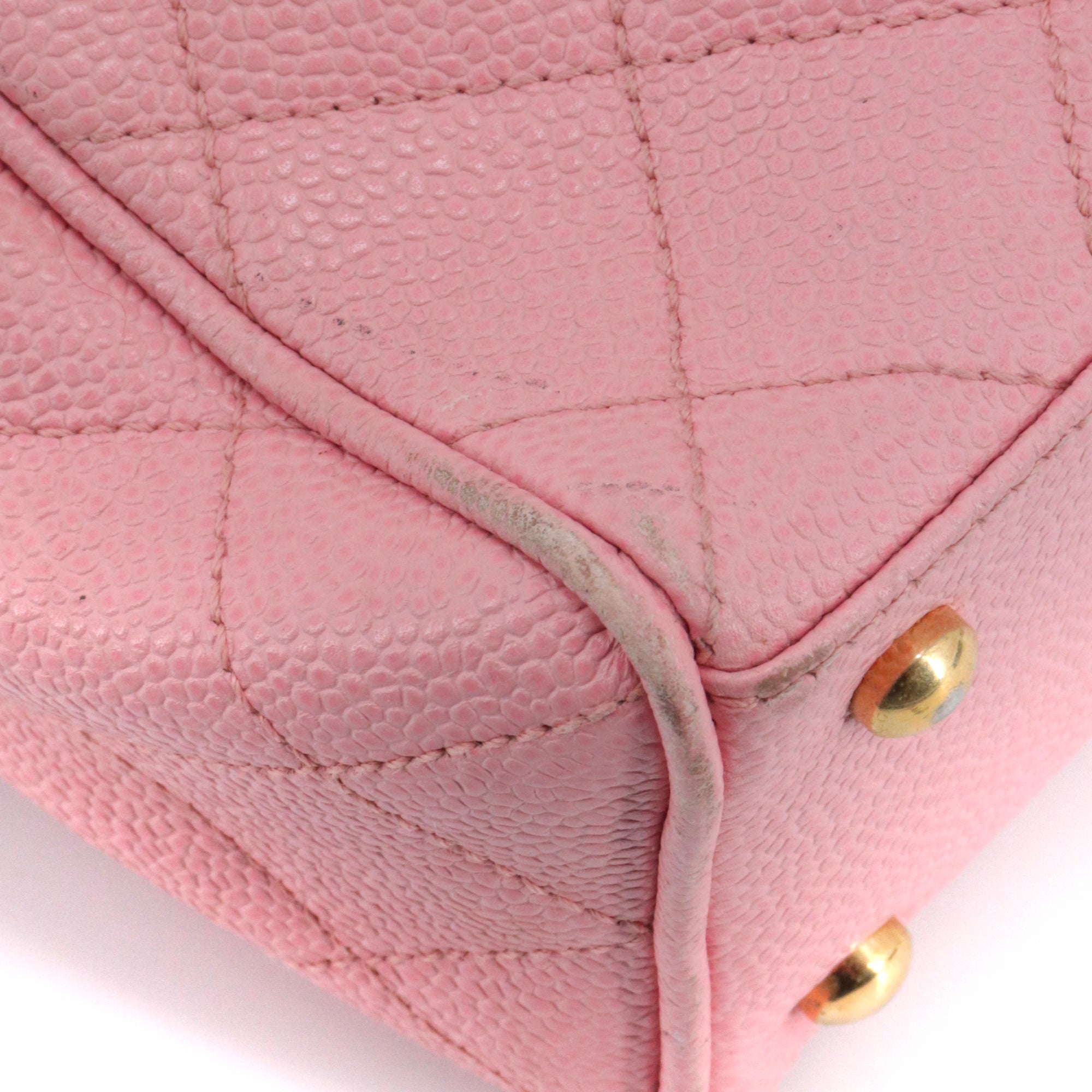 CHANEL - Chanel Bowling handbag in vintage pink caviar leather