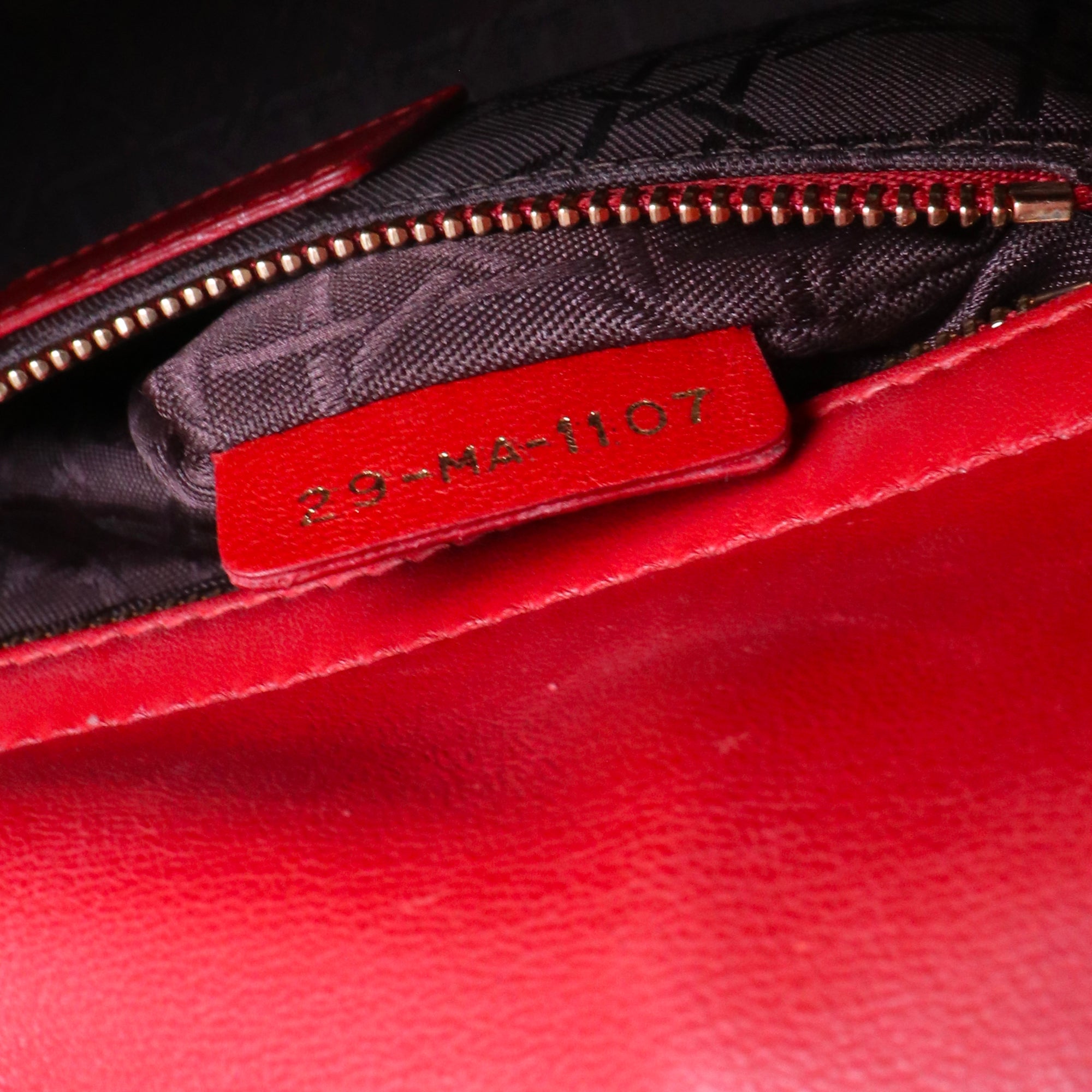 DIOR - Sac à main My Lady Dior small en cuir lisse rouge