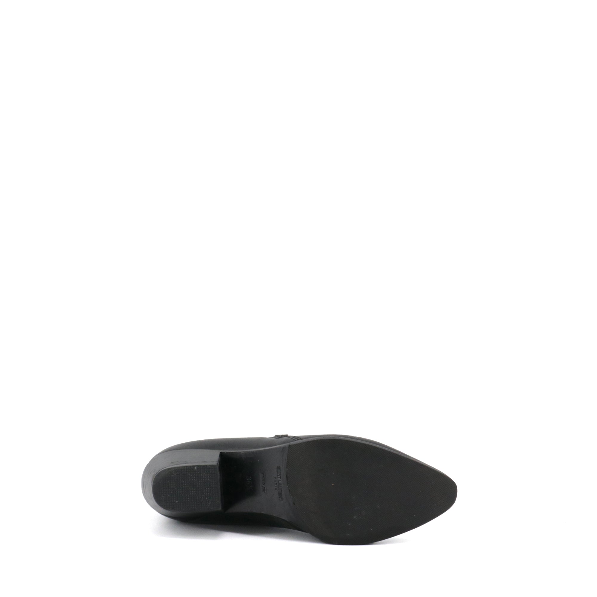 SAINT LAURENT - Bottines Beat Saint Laurent en cuir noir (T36.5)
