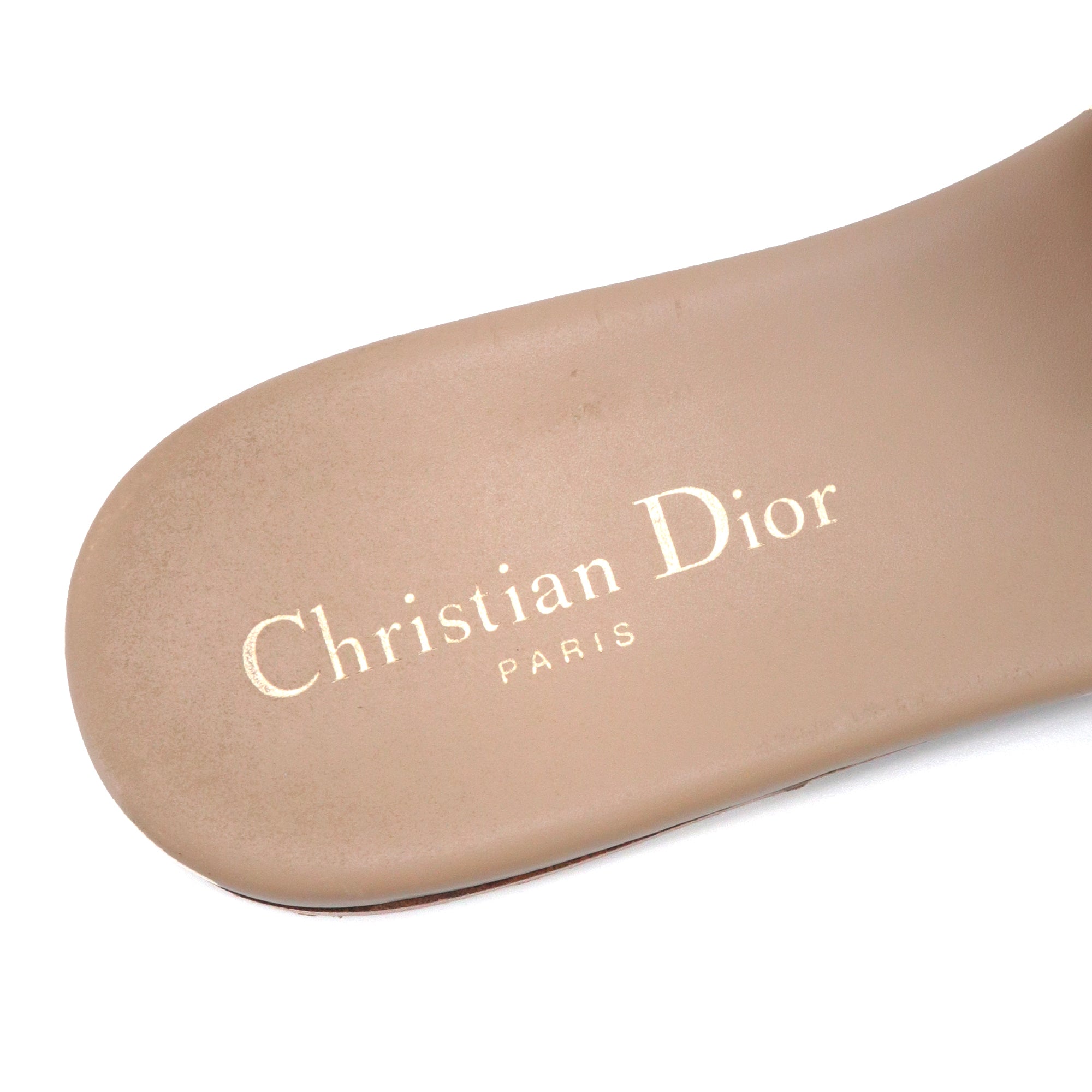DIOR - Sandales 30 Montaigne Dior en cuir beige (T39)