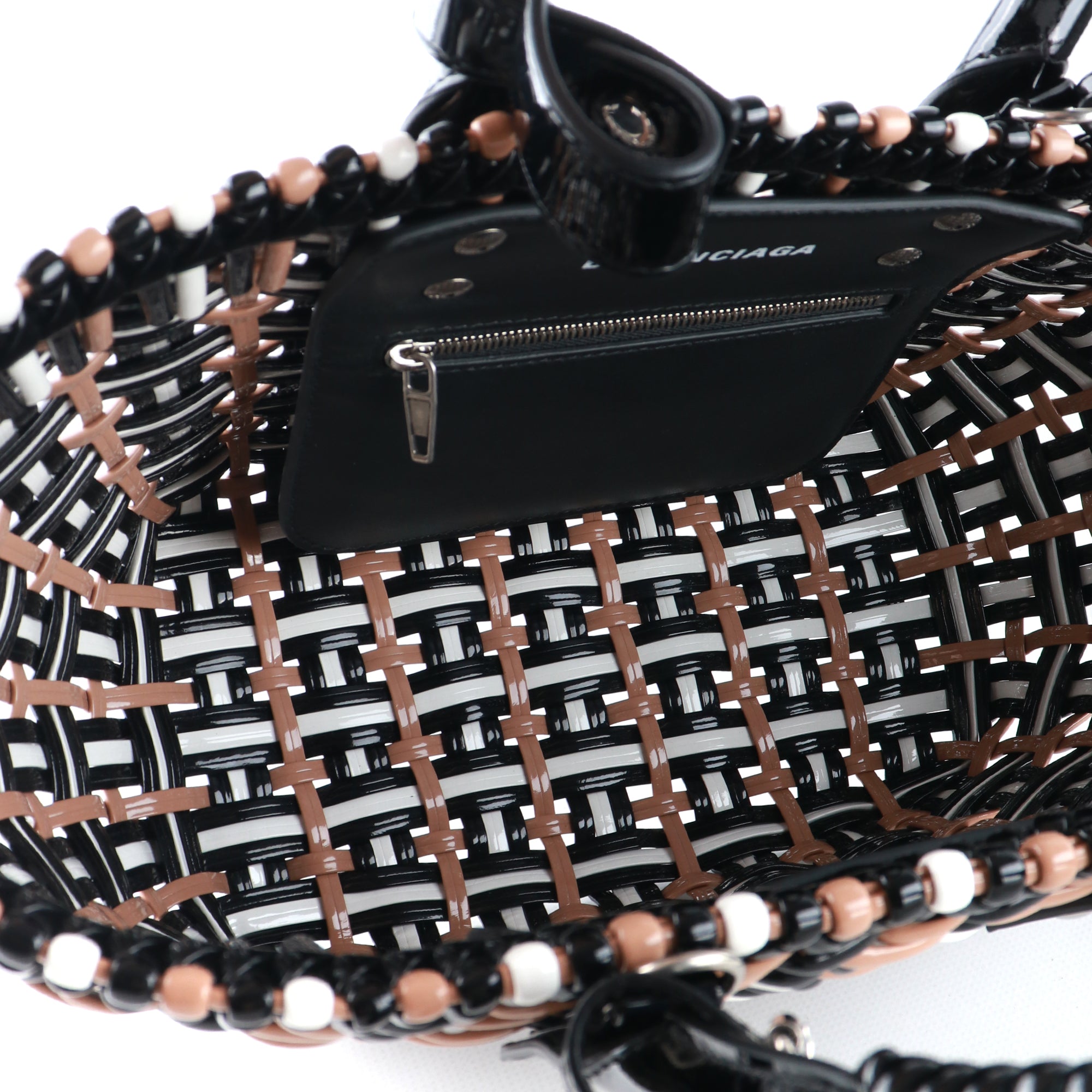 BALENCIAGA - Sac cabas Bistro XS tricolore en plastique