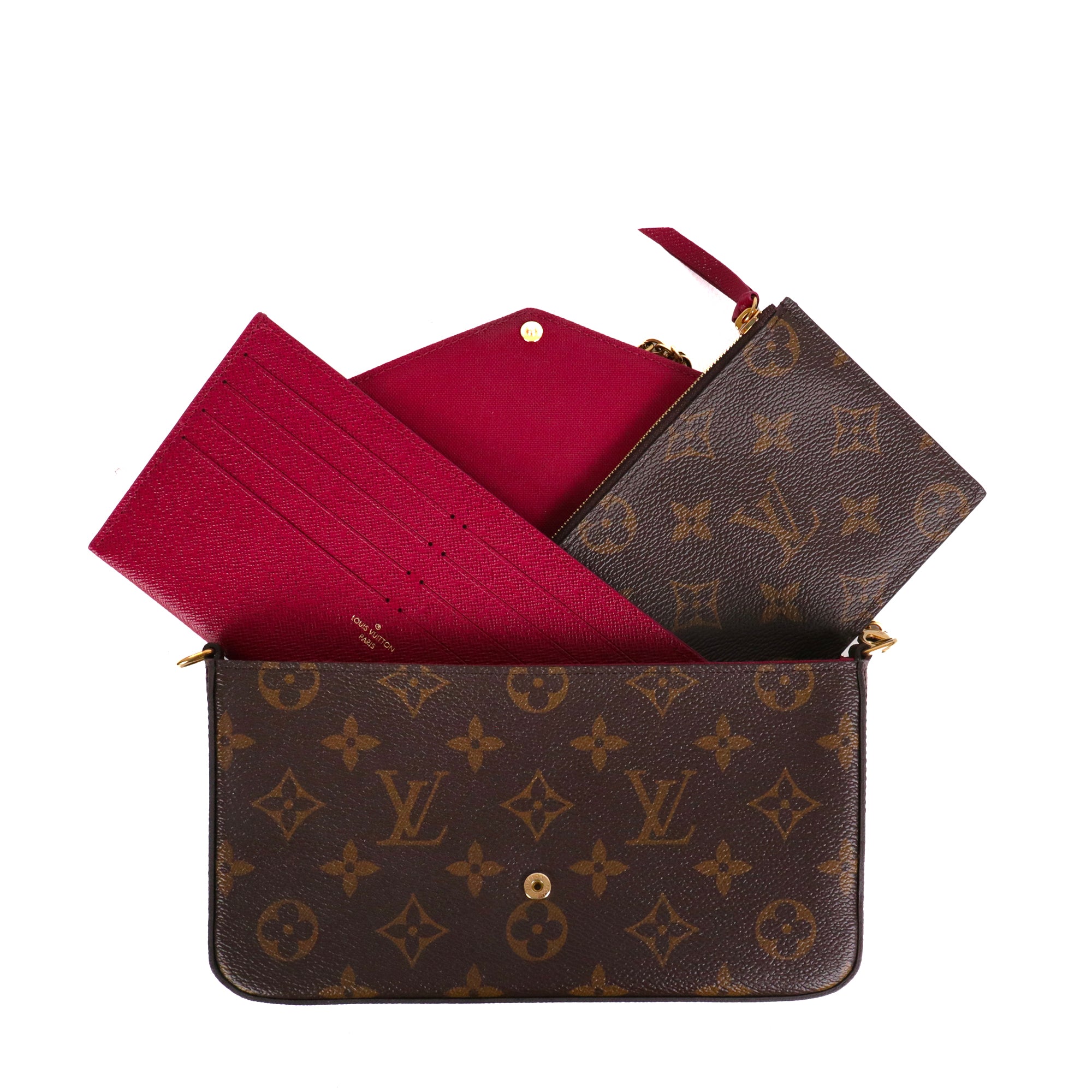 LOUIS VUITTON - Pochette Félicie Louis Vuitton en toile monogrammée marron