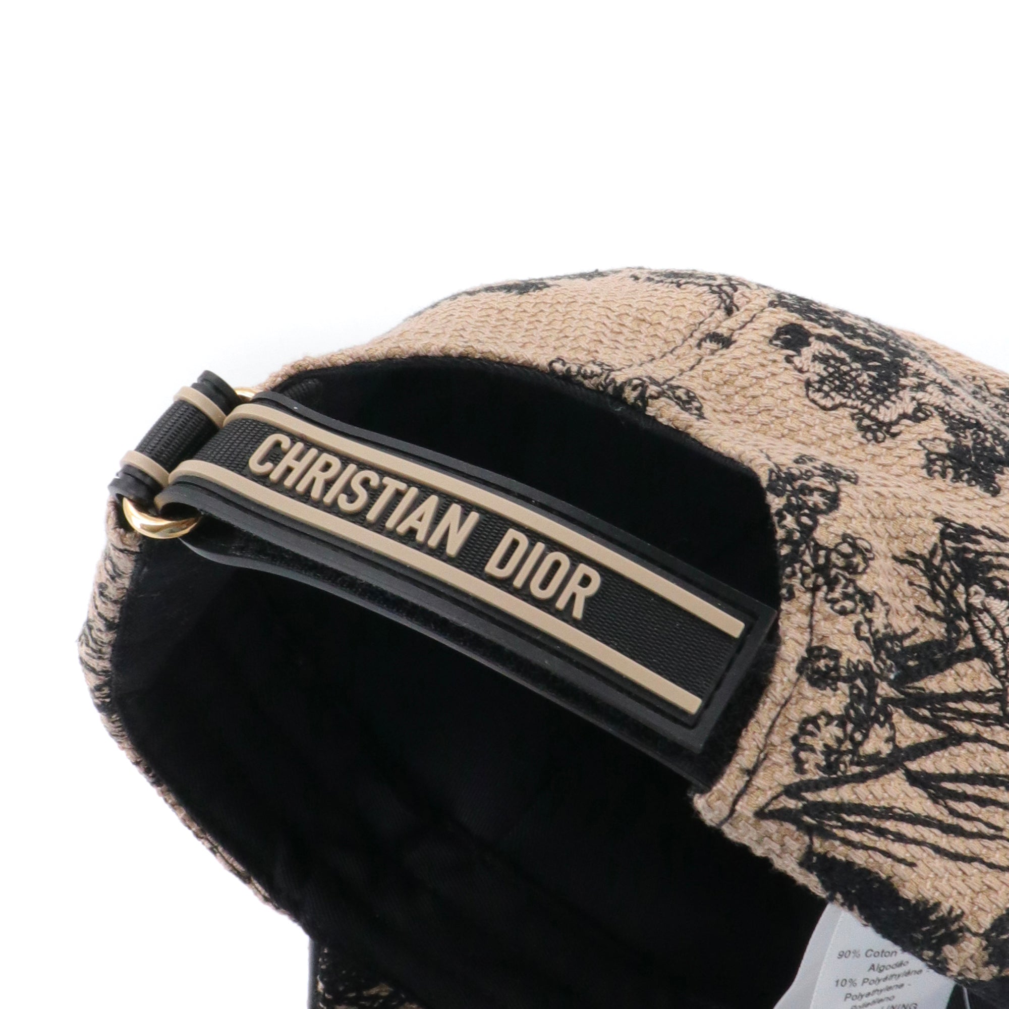 DIOR - Casquette D-Player Dior en toile de jouy beige (T57)
