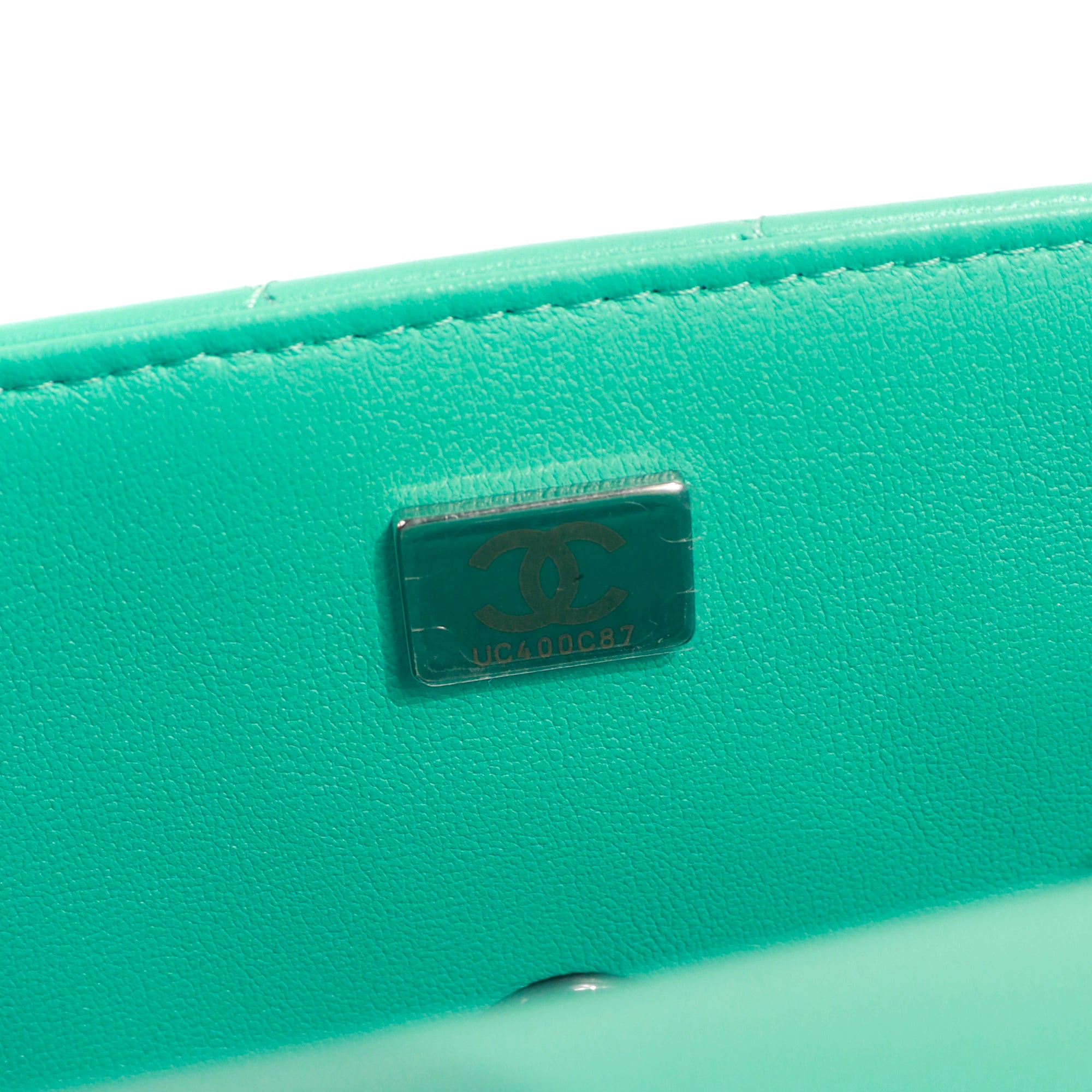 CHANEL - Sac à bandoulière Timeless mini rectangle Bleu Tiffany