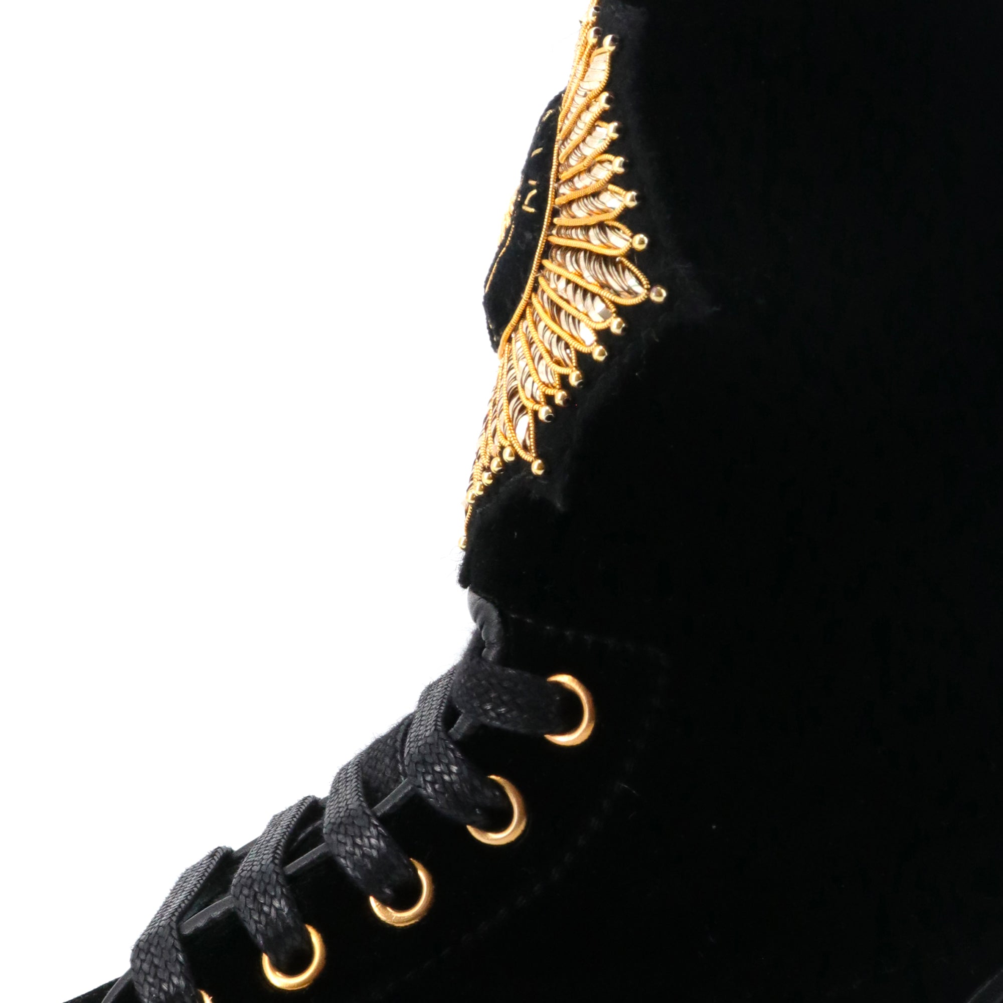 BALMAIN - Balmain Eagle ankle boots in black velvet (Size 37)