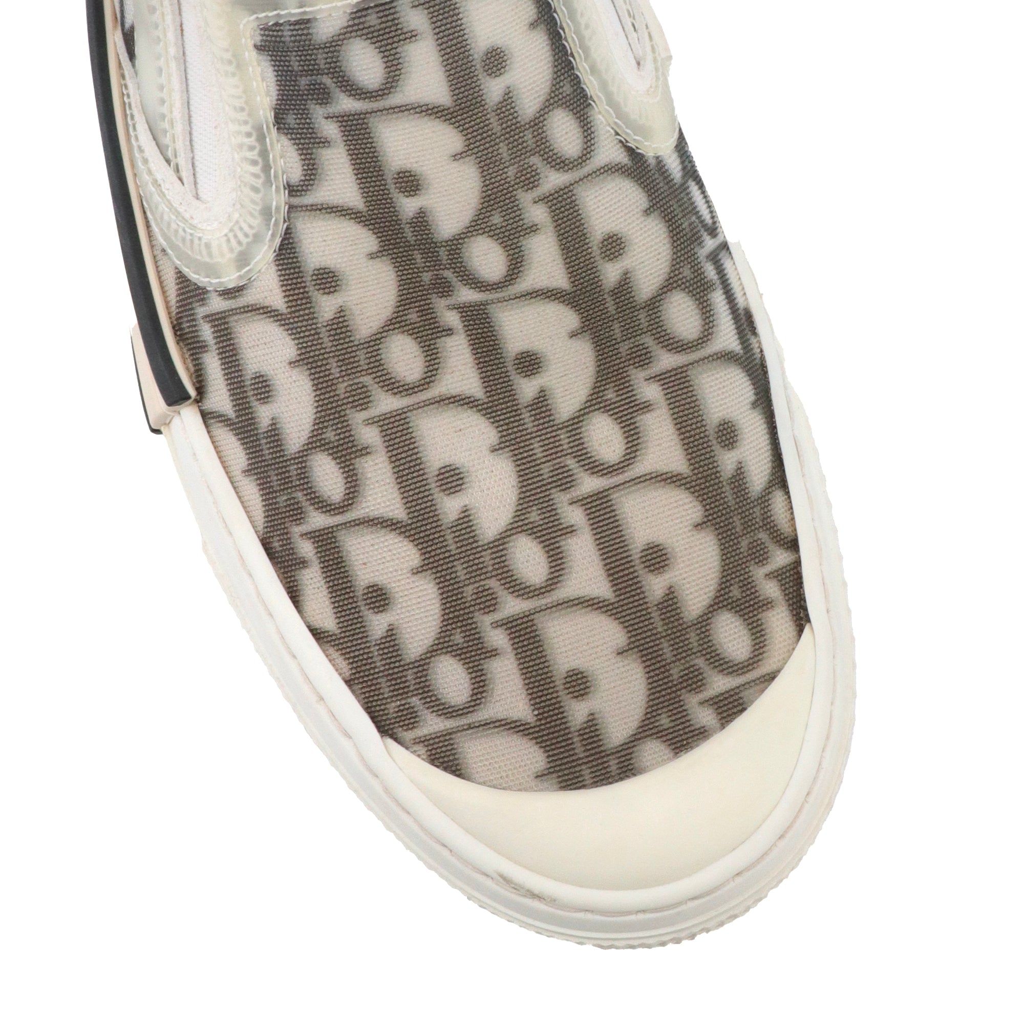 DIOR - Sneakers Slip-On B23 Dior en toile Dior oblique blanche (T40)