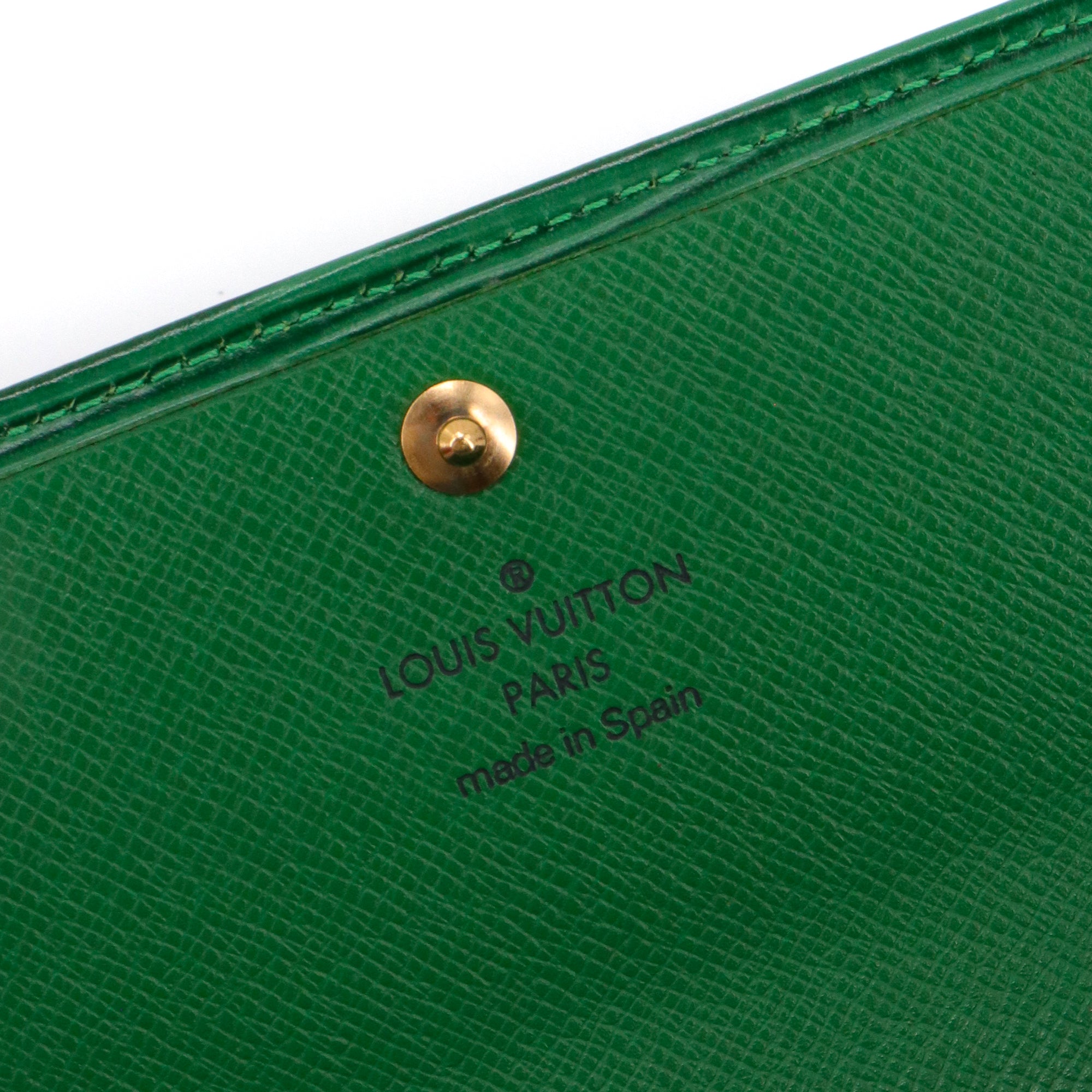 LOUIS VUITTON - Portefeuille Sarah Louis Vuitton cuir épi vert
