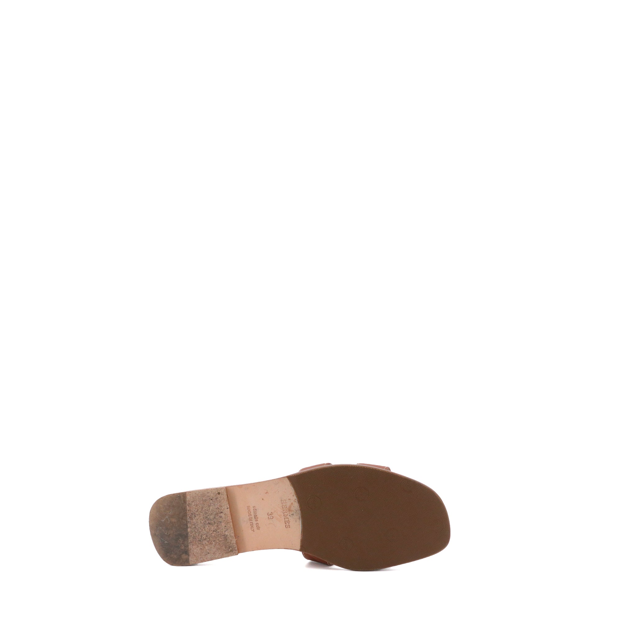 HERMÈS - Sandales Oran Hermès en cuir marron (T39)