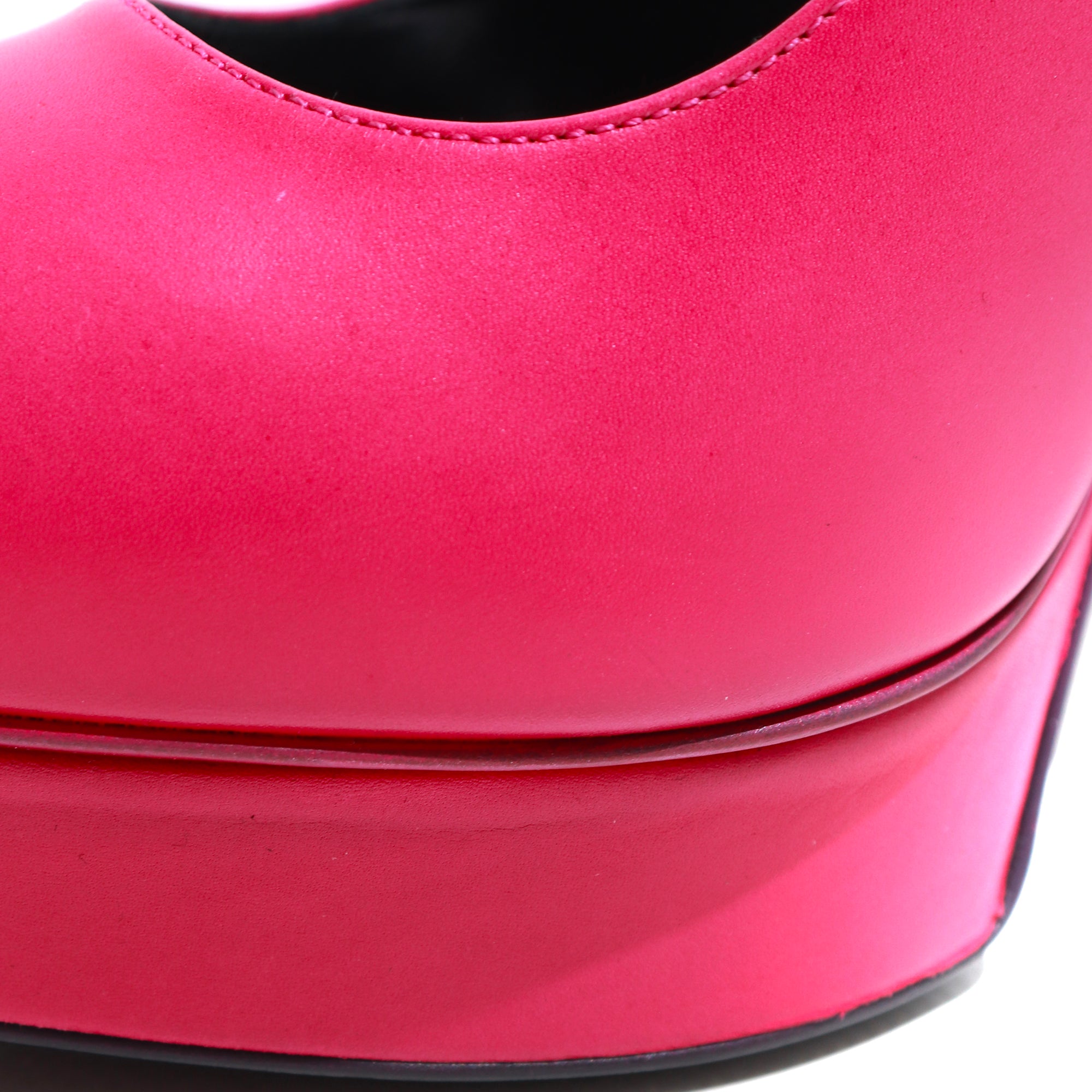 SAINT LAURENT - Escarpins Janis en cuir lisse fushia (T38,5)