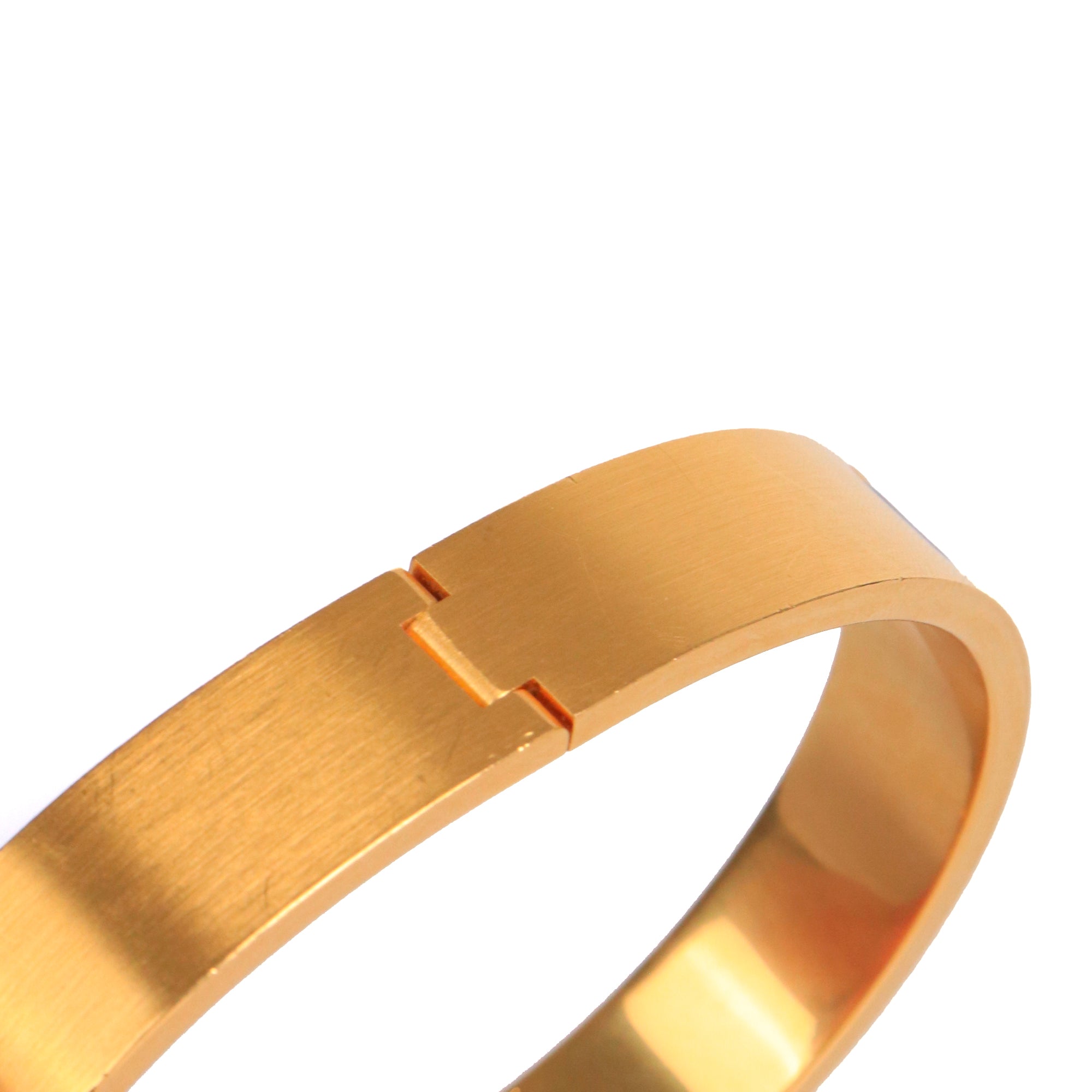 HERMÈS - Bracelet Clic HH Hermès en émail gris mat (T5)
