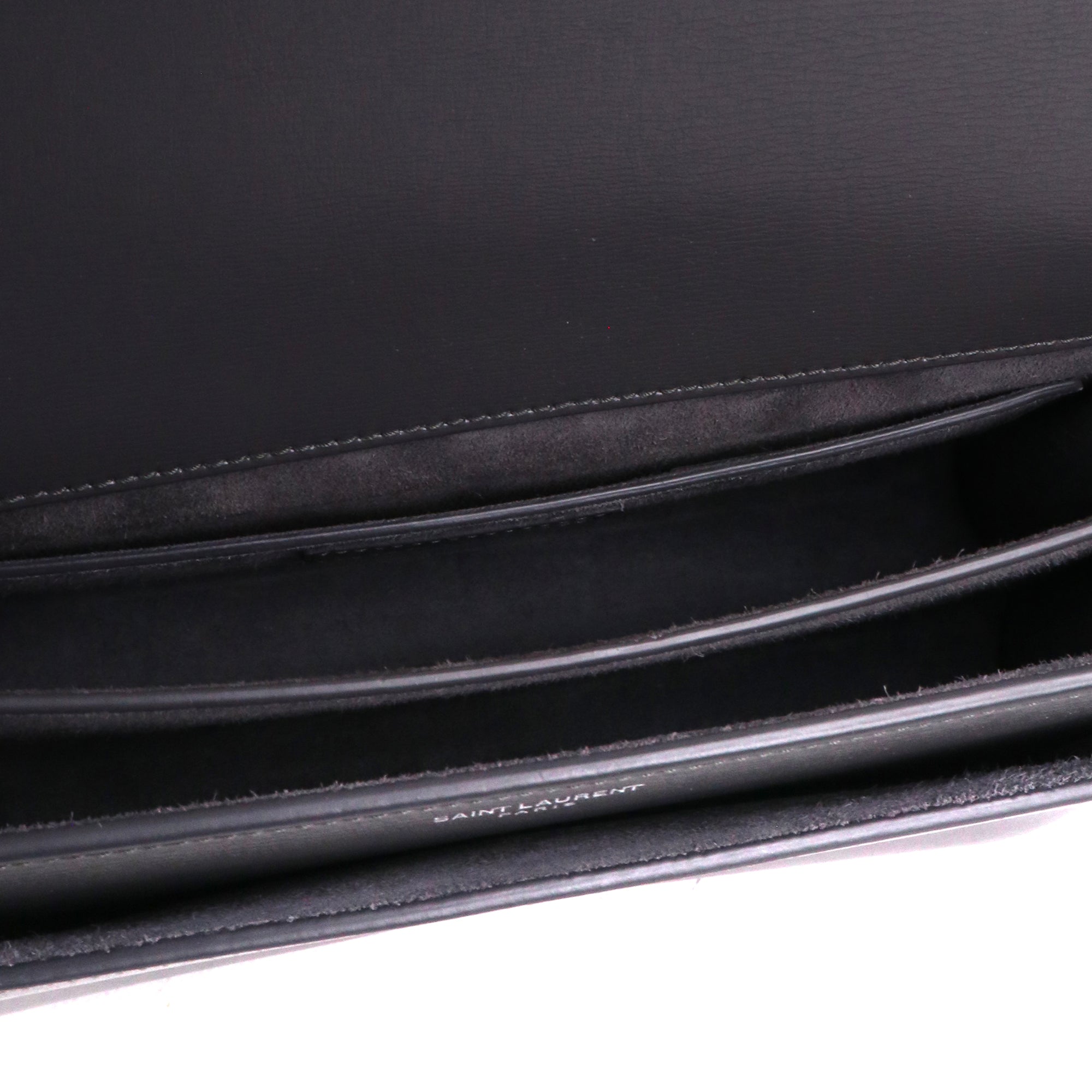 SAINT LAURENT - Sac à bandoulière Sunset Large Saint Laurent en cuir lisse gris