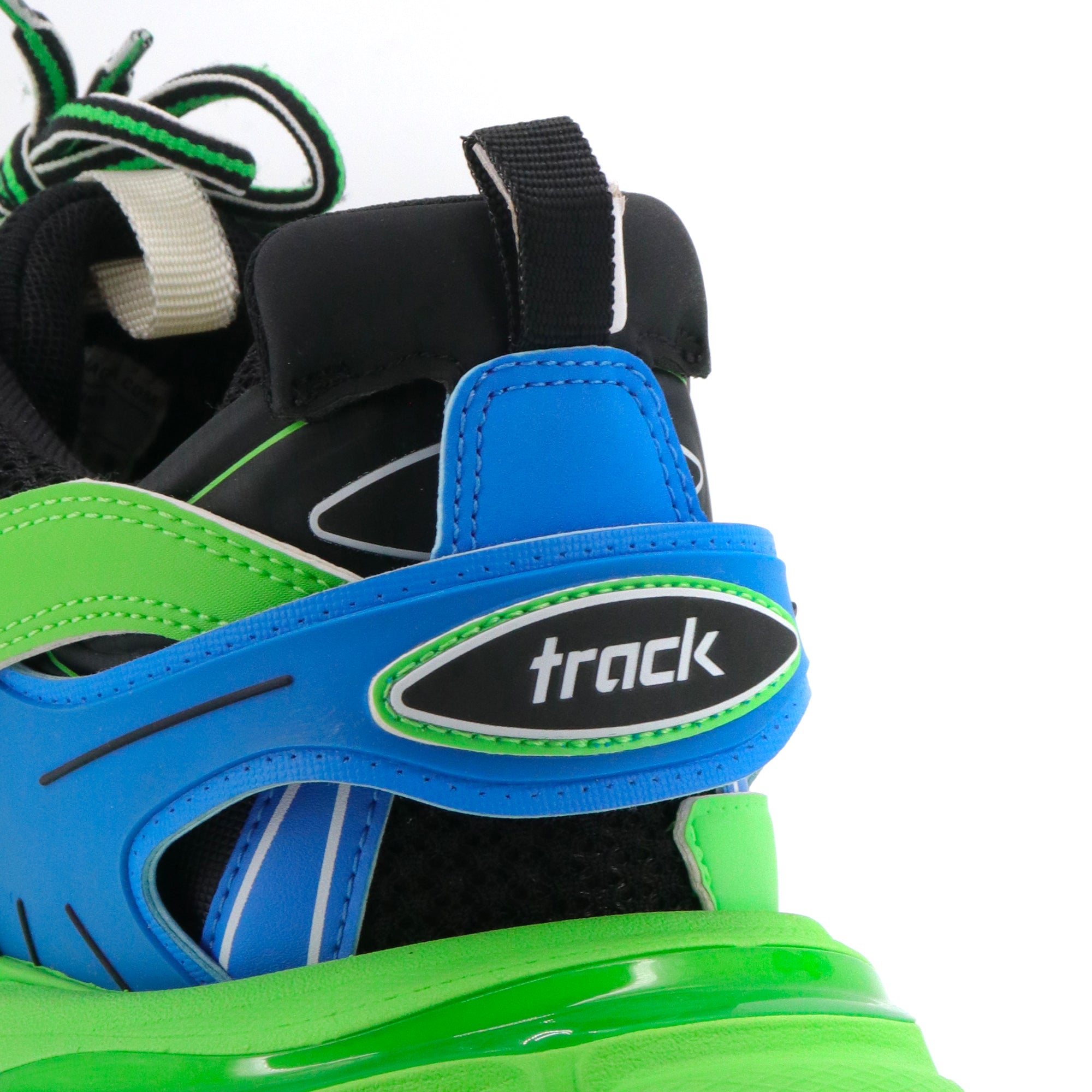 BALENCIAGA - Sneakers Track Balenciaga en cuir vert et bleu (T42)