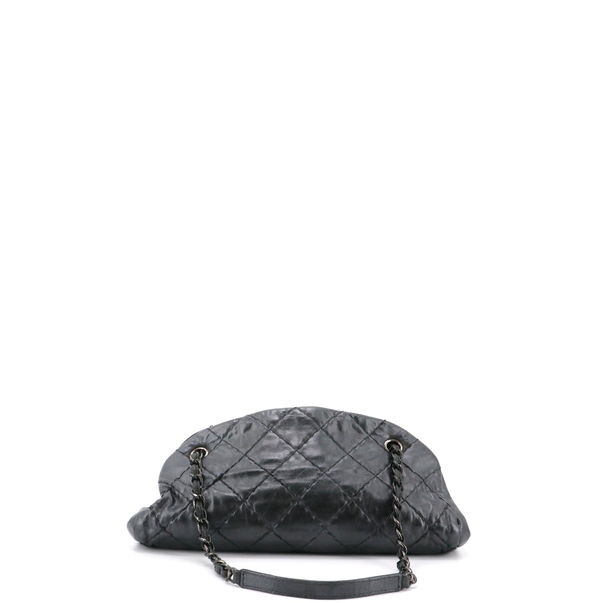 CHANEL - Sac à main Mademoiselle Chanel en cuir gris anthracite