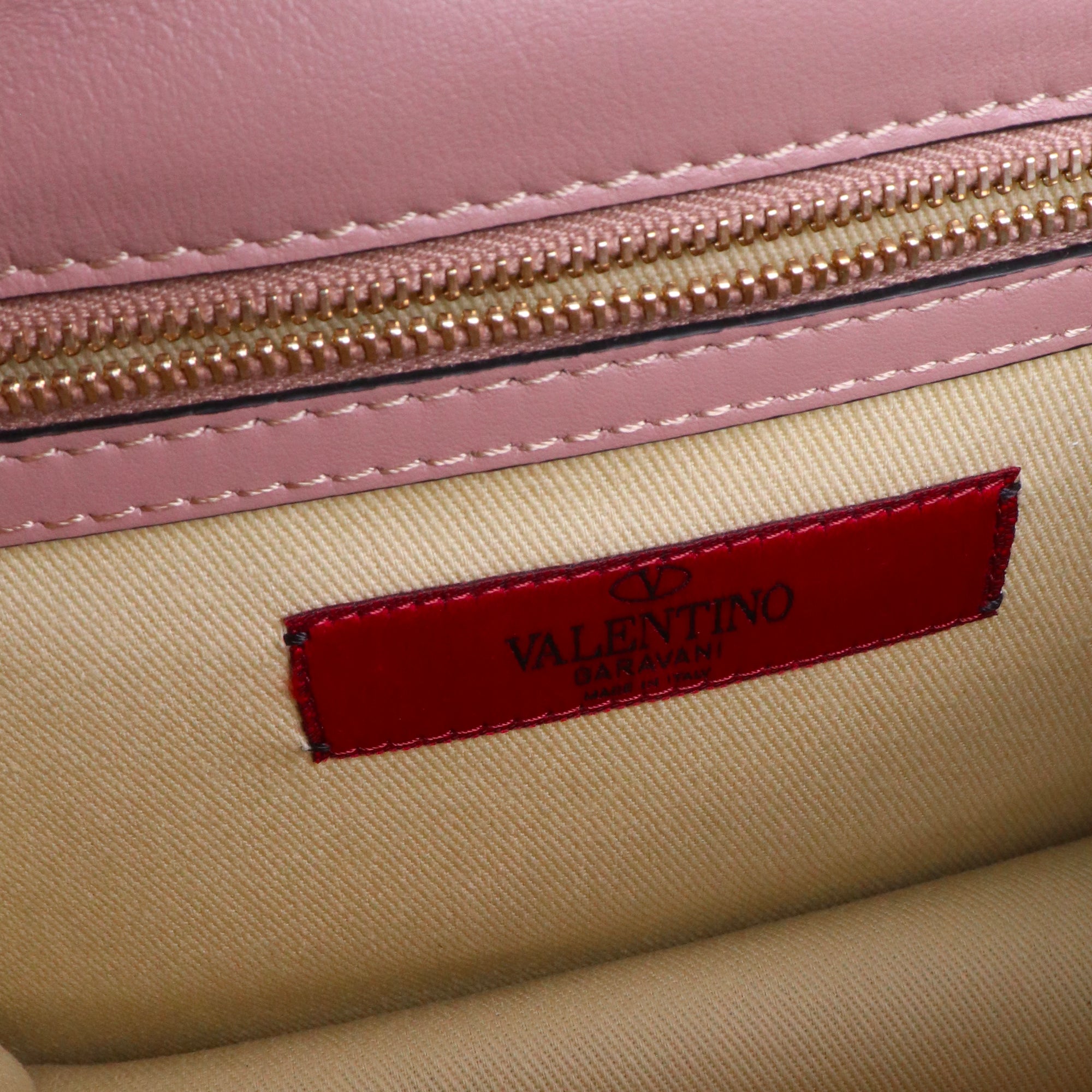 VALENTINO - Sac à bandoulière Glam Lock Valentino en cuir lisse rose ancien