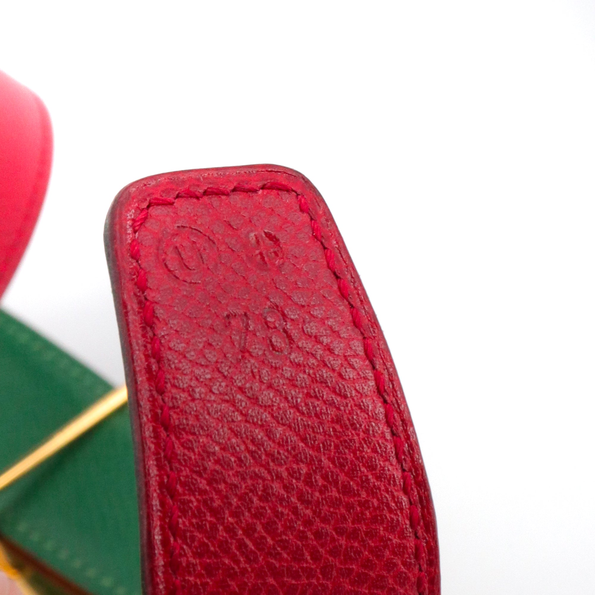 HERMÈS - Ceinture Chaine d'Ancre Hermès en cuir epsom fuchsia et vert (T78)