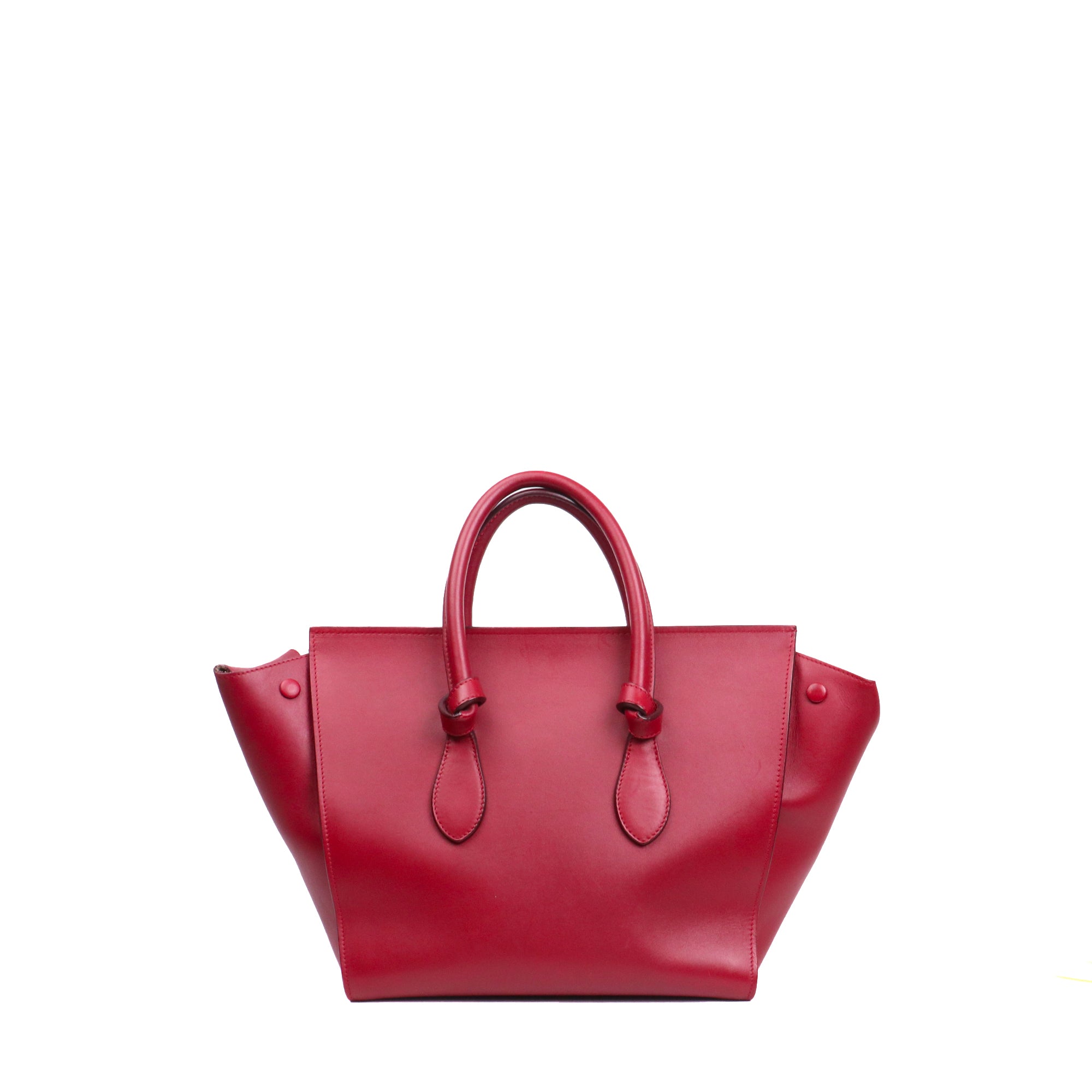 CELINE - Sac à main Tie Celine en cuir bordeaux