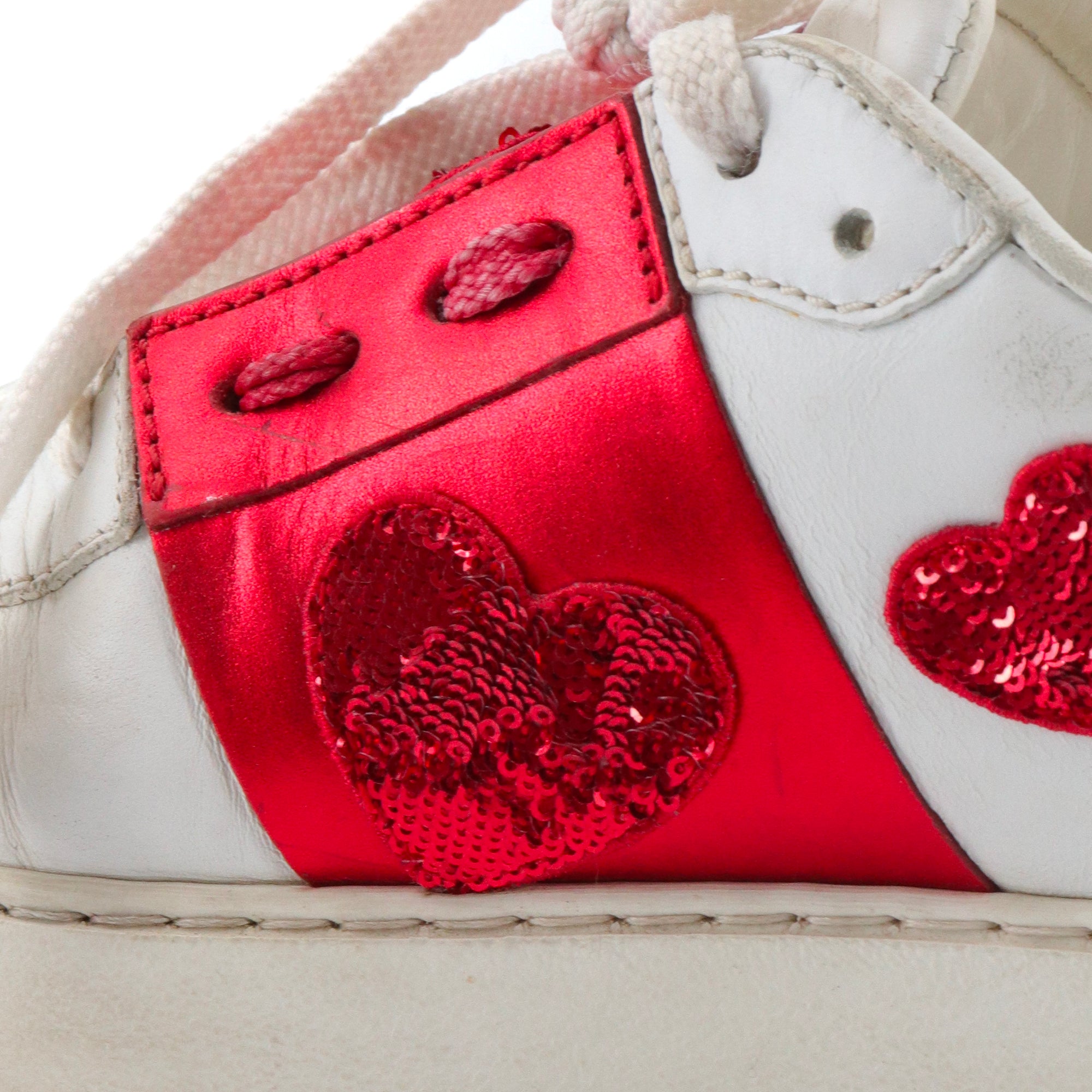 VALENTINO - Sneakers Open Valentino en cuir blanc et rouge (T36)