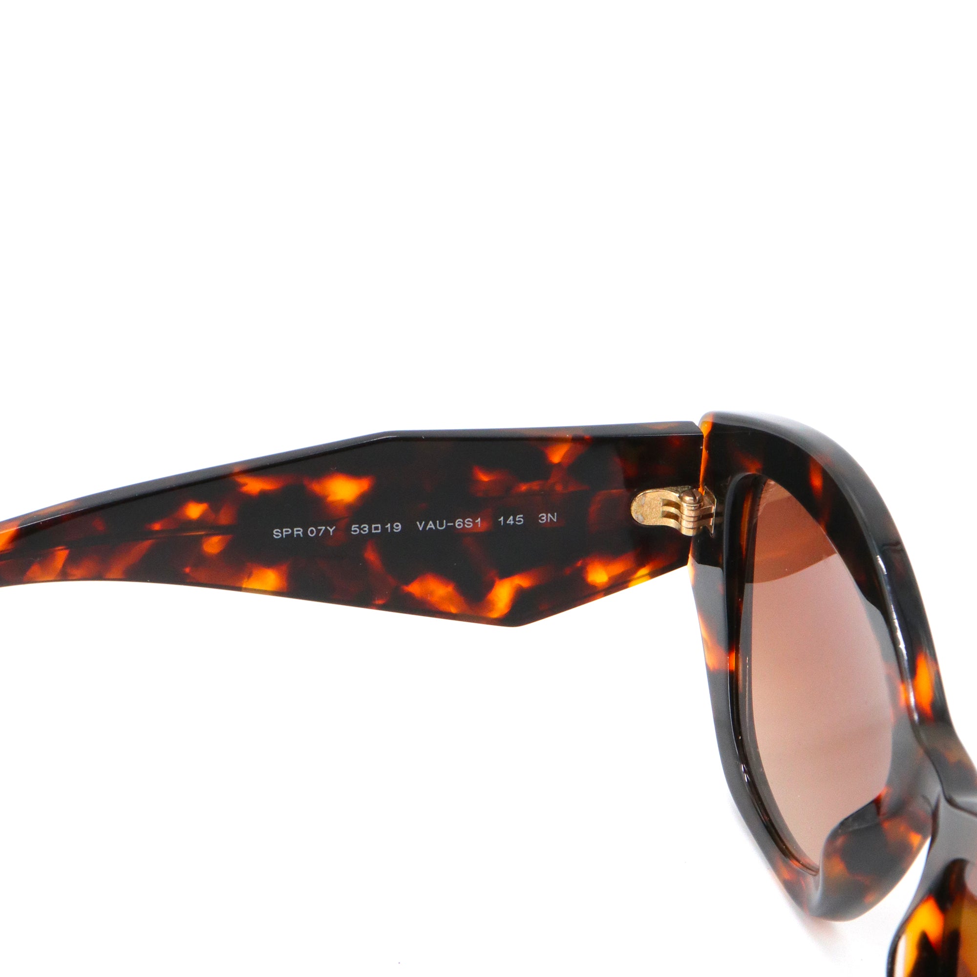 PRADA - Lunettes de soleil SPR07Y Prada en plastique écailles marron