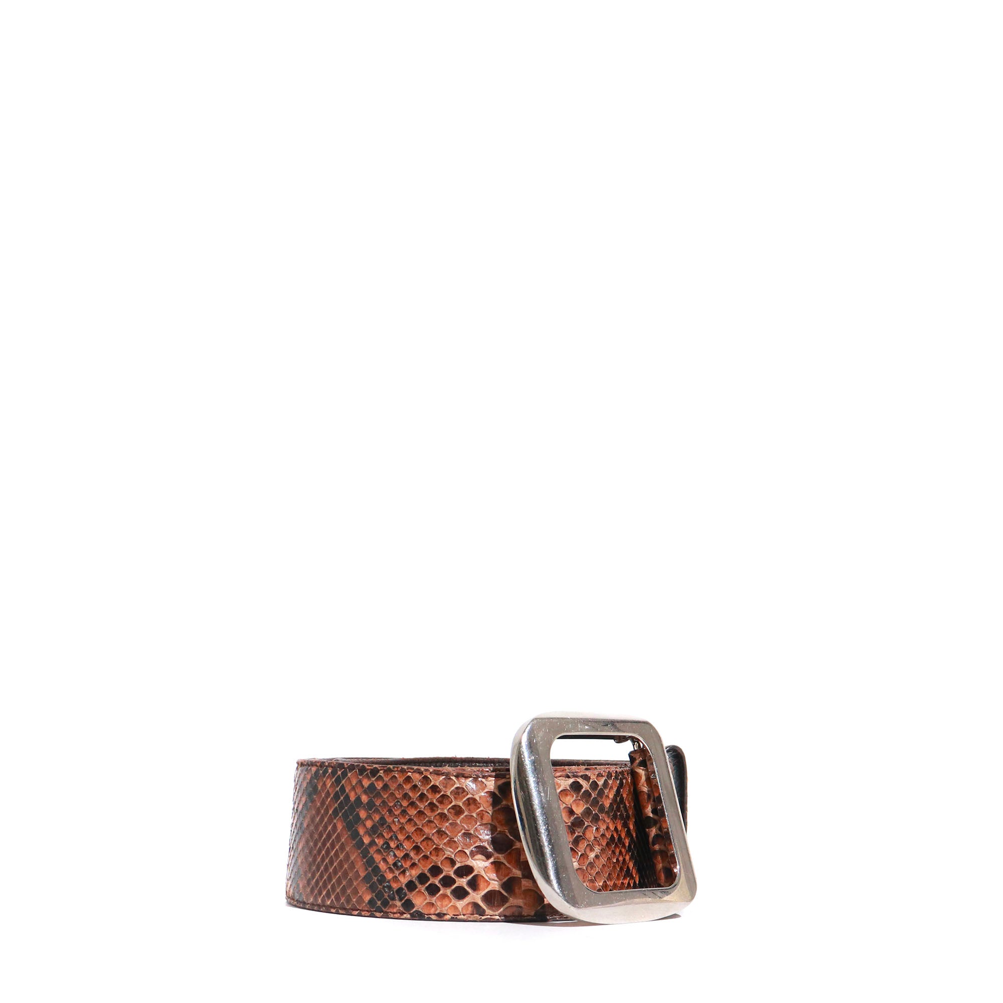 PRADA - Ceinture en python marron vintage (T85)