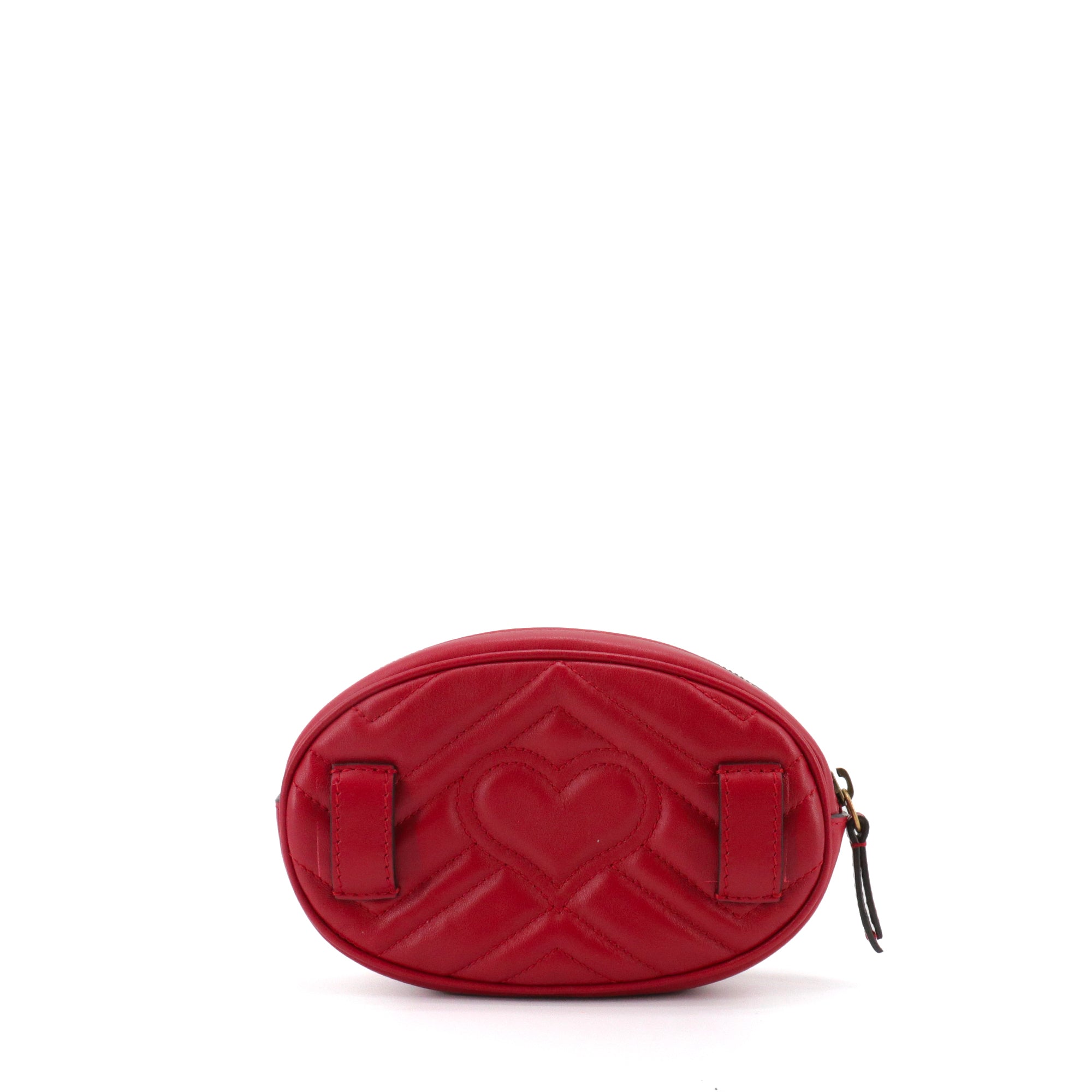 GUCCI - Sac banane GG Marmont Gucci en cuir chevron rouge