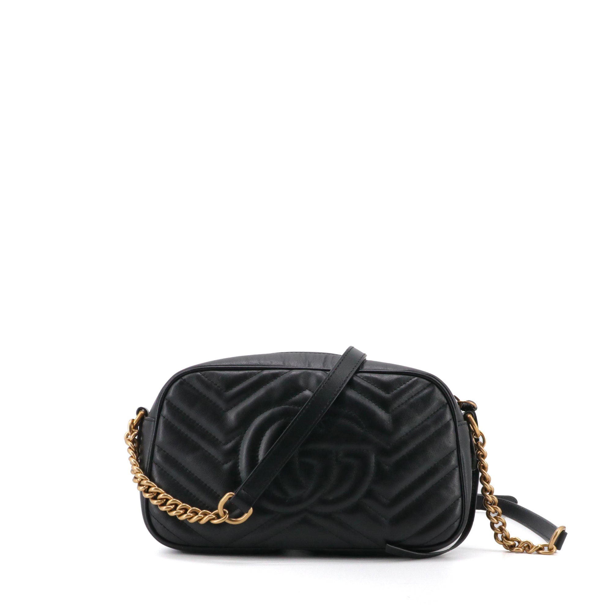 GUCCI - Sac à bandoulière Caméra GG Marmont Gucci matelassé en cuir noir