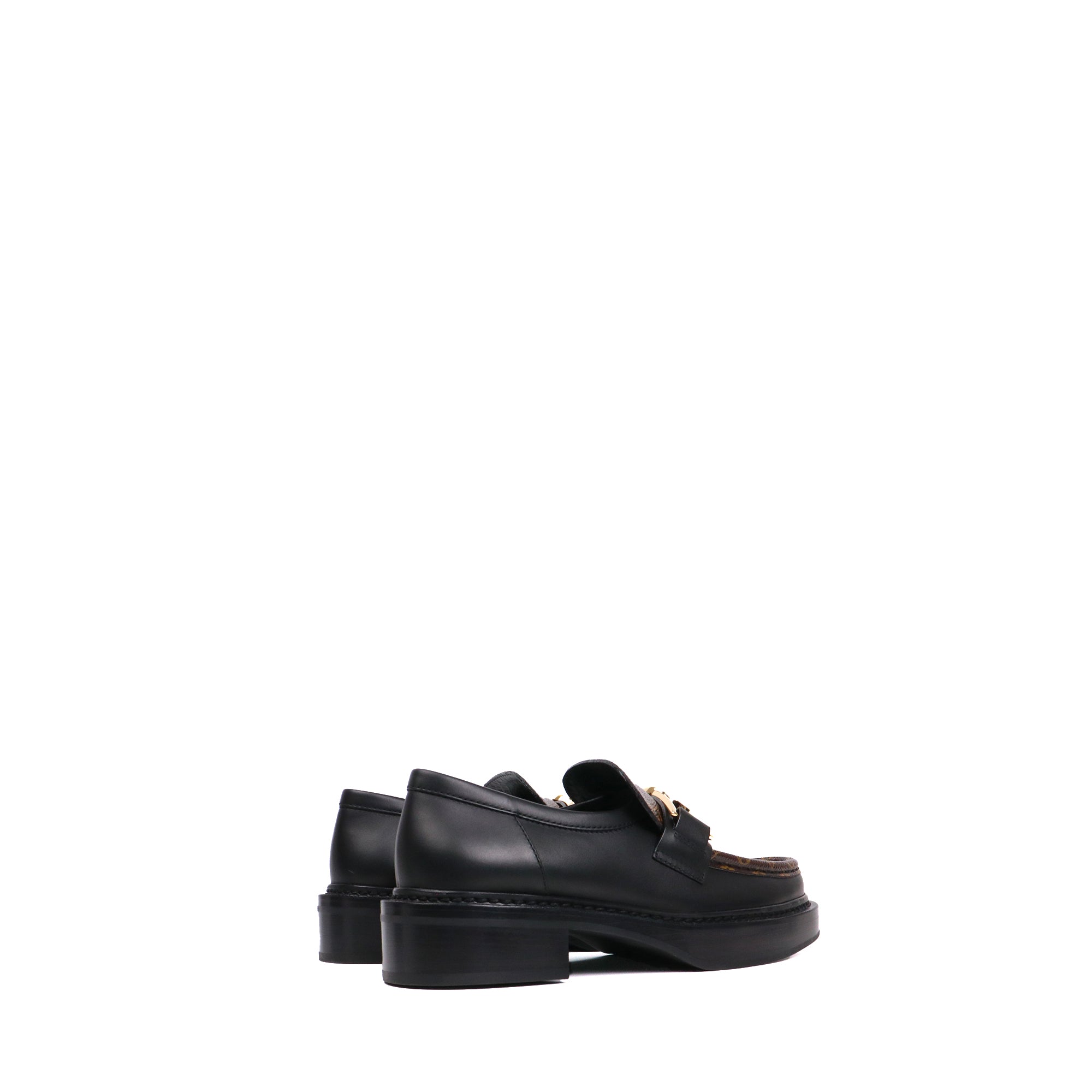 LOUIS VUITTON - Mocassins Academy Loafer Louis Vuitton en cuir noir (T36)