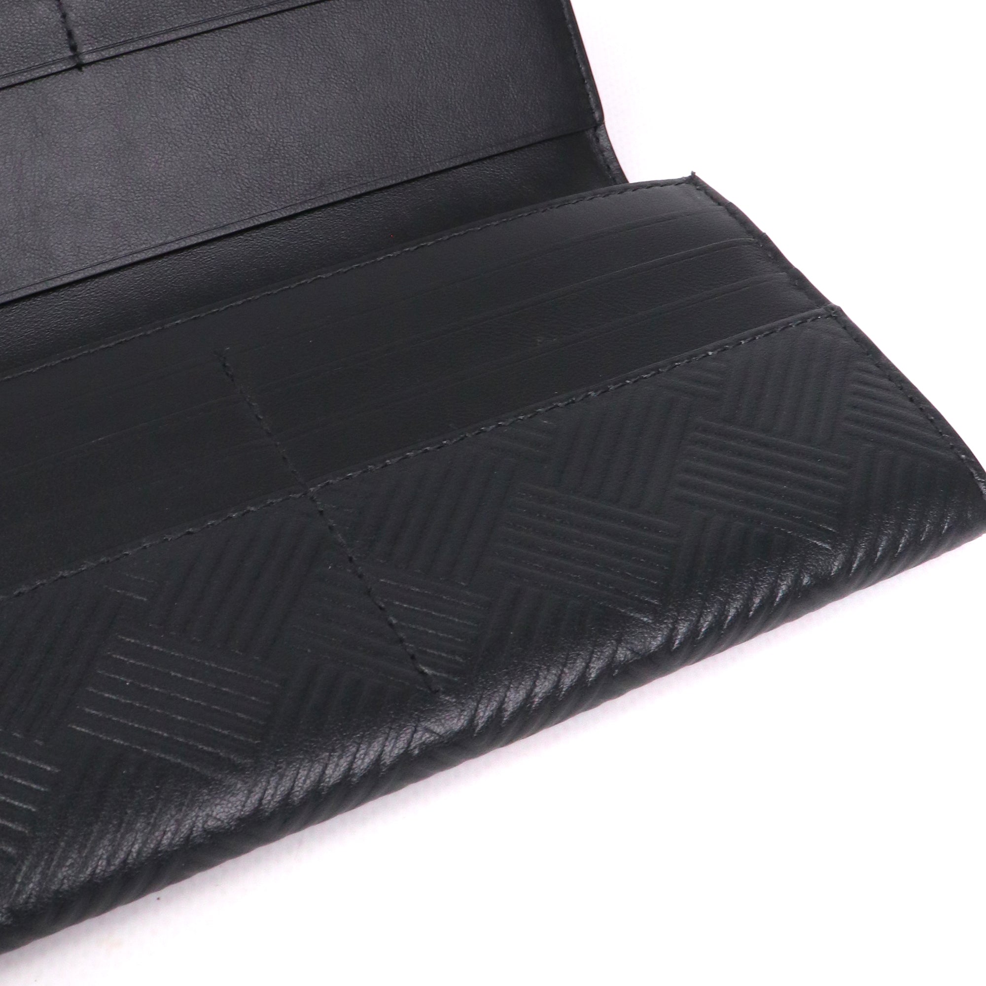 BOTTEGA VENETA - Portefeuille à rabat Bottega Veneta en cuir noir