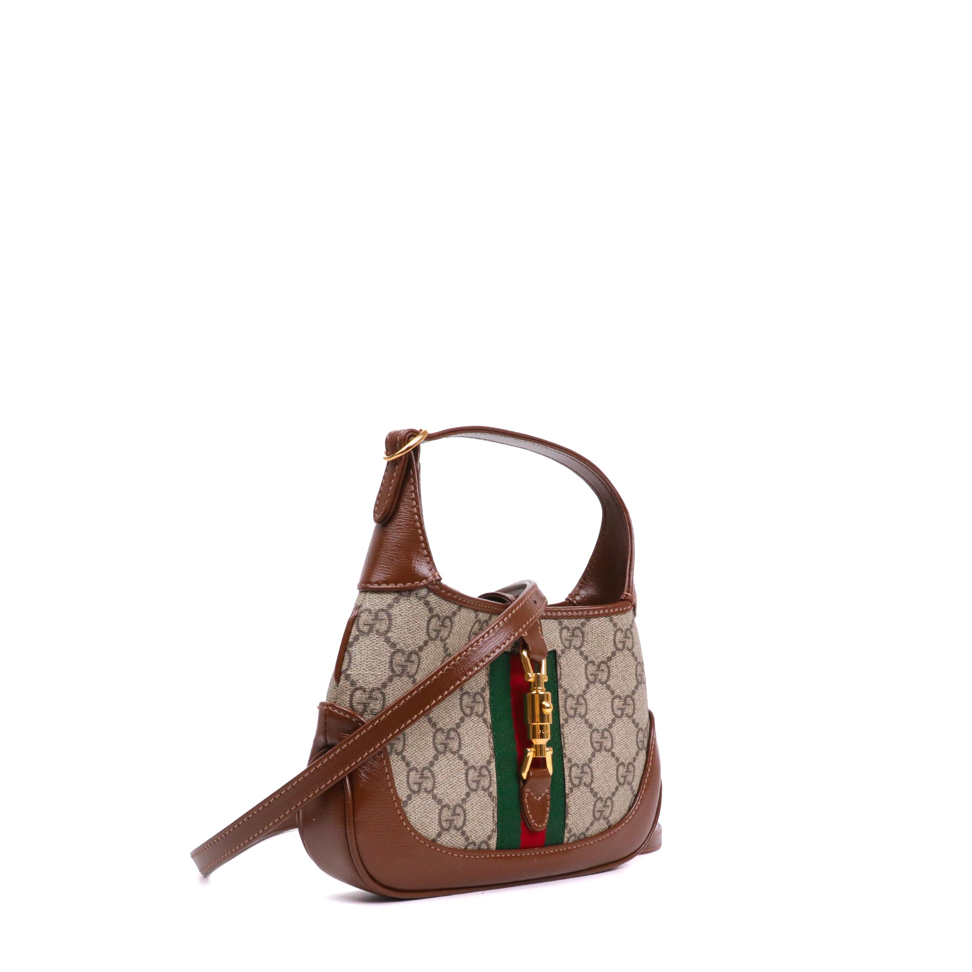 GUCCI - Sac à bandoulière Jackie 1961 Mini Gucci en toile monogrammée et cuir