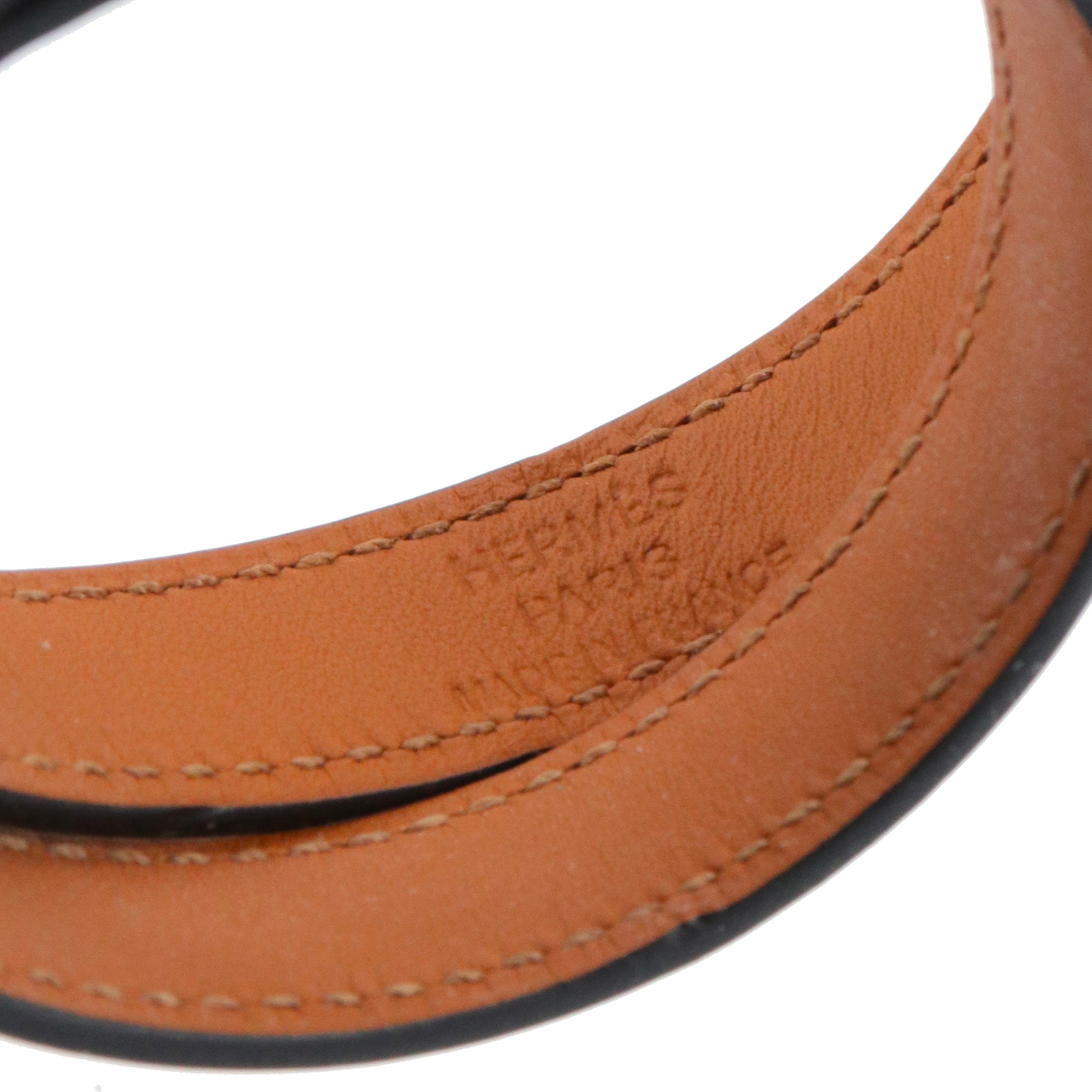 HERMÈS - Bracelet Kelly double tour Hermès en cuir noir (S)