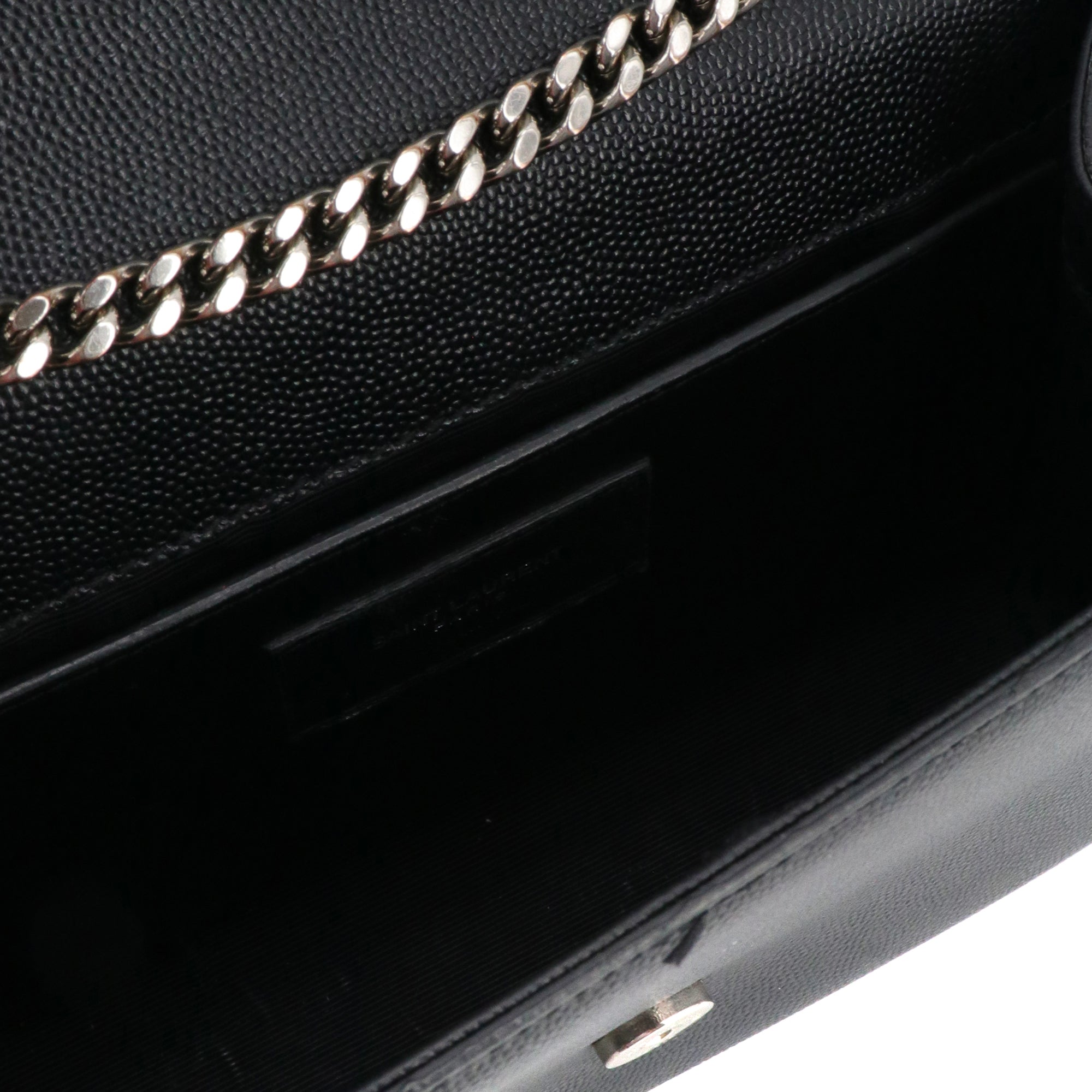 SAINT LAURENT - Sac à bandoulière Kate Small Saint Laurent en cuir grainé noir