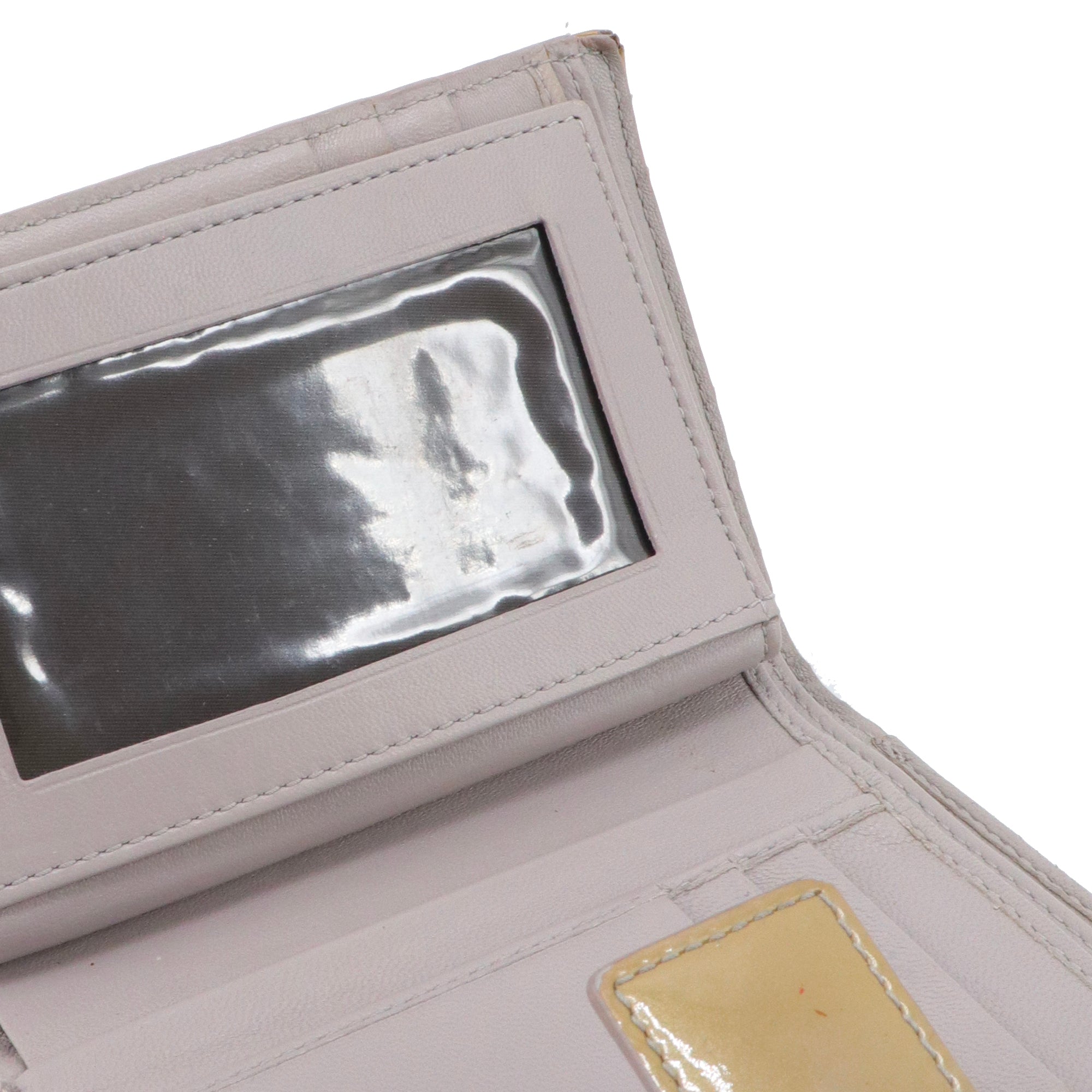DIOR - Portefeuille Lotus Lady Dior en cuir cannage verni beige
