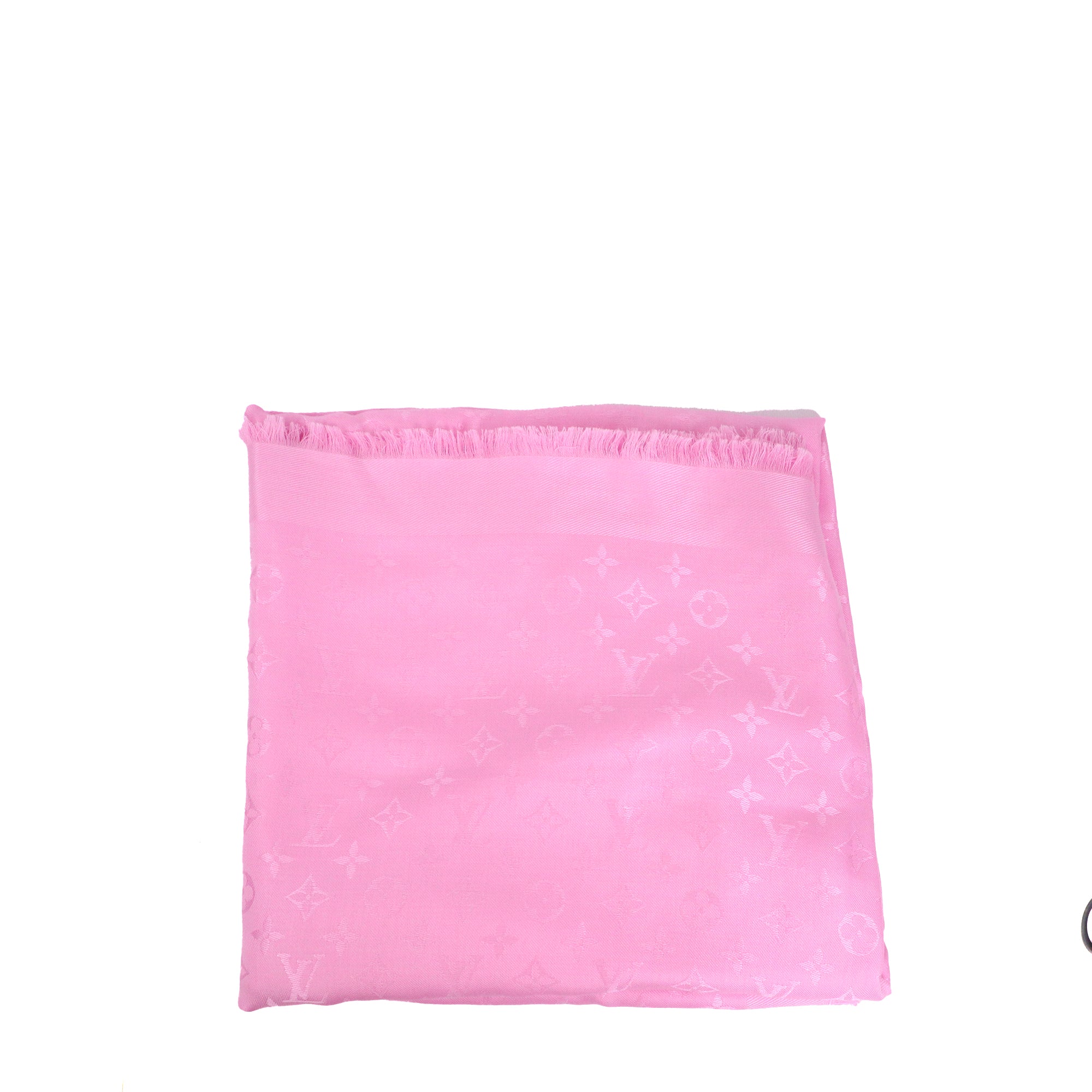LOUIS VUITTON - Châle Monogram Classic Louis Vuitton en soie rose