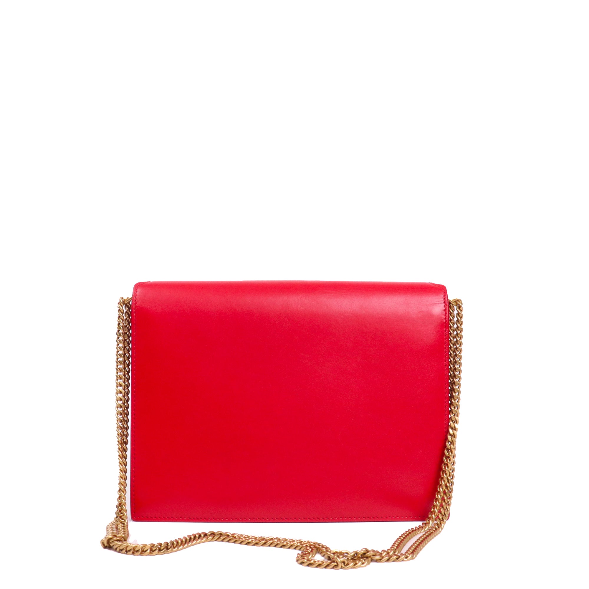 SAINT LAURENT - Sac à bandoulière Cassandre Saint Laurent en cuir rouge