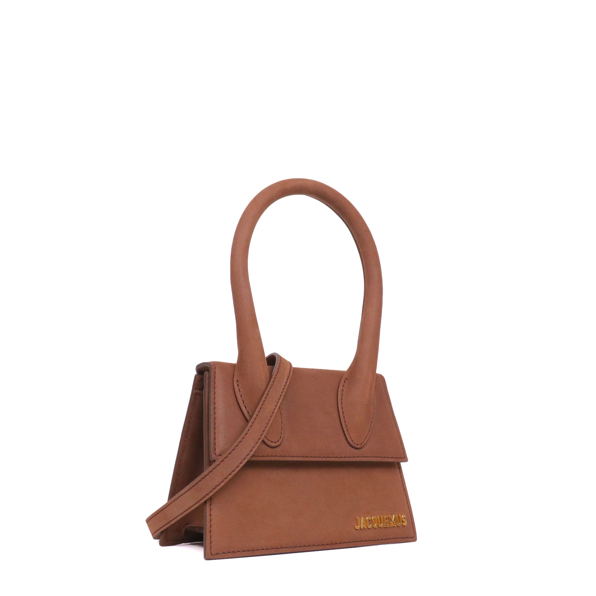 JACQUEMUS - Sac à bandoulière Chiquito Moyen Jacquemus en cuir gommé marron