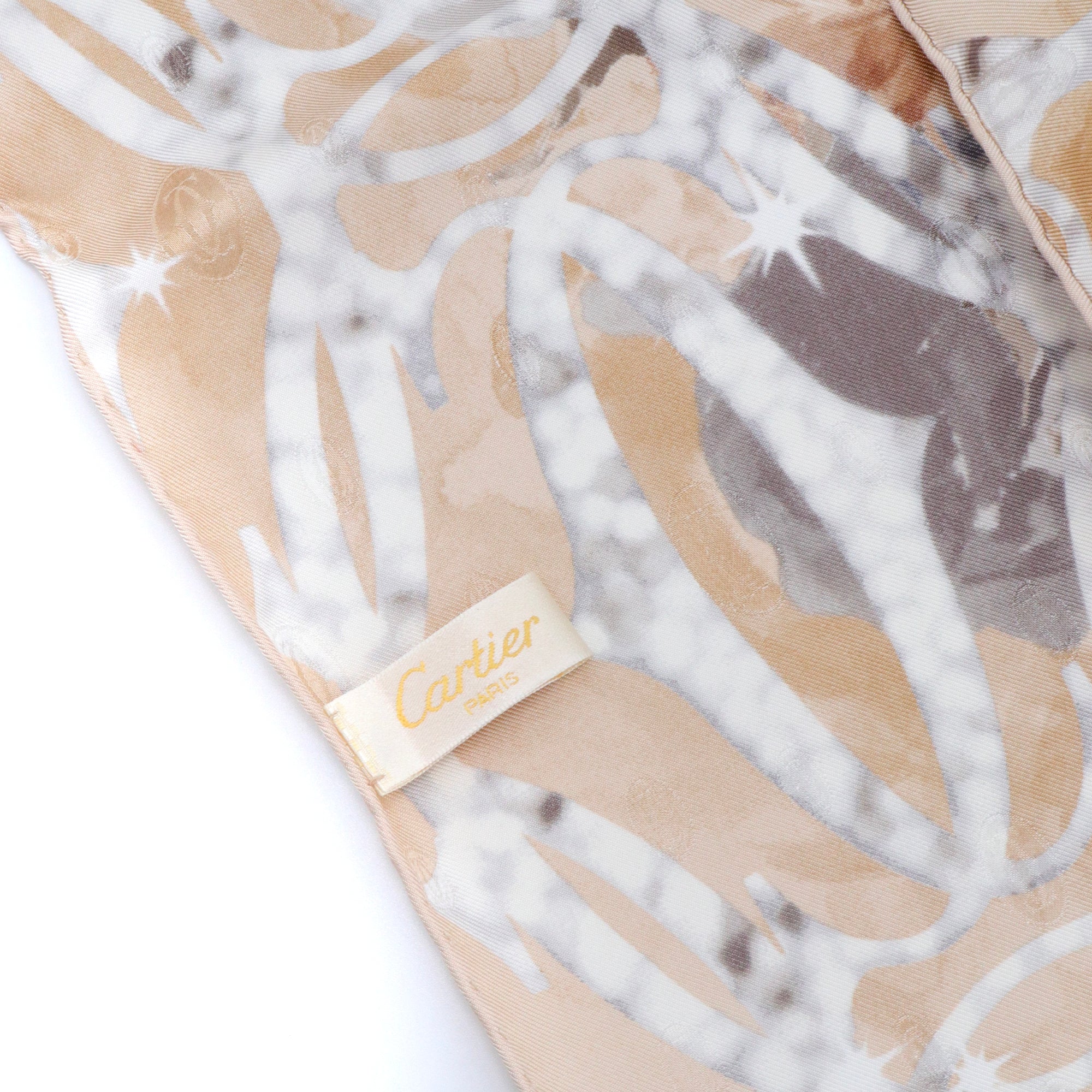 CARTIER - Cartier 90 scarf in gold silk