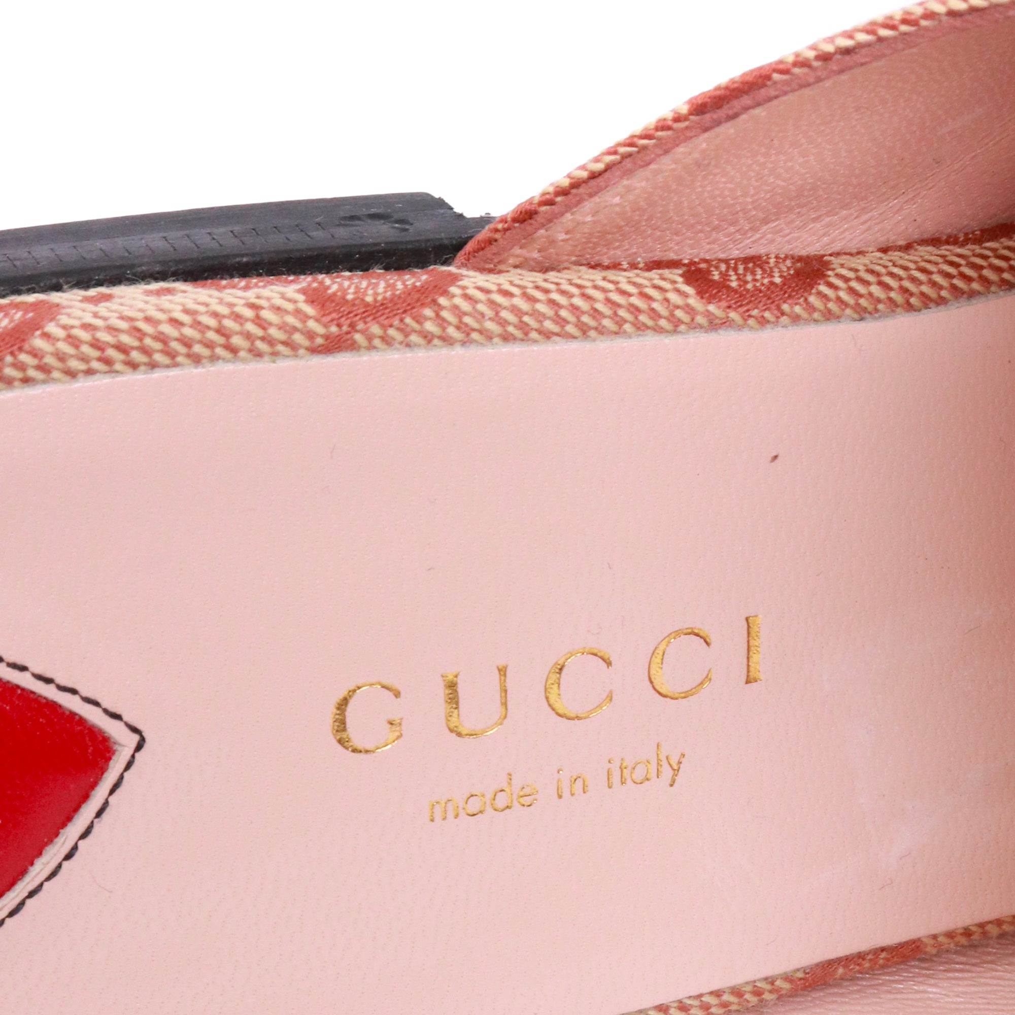 GUCCI - Mules Princetown Gucci en toile monogrammée marron (T37)