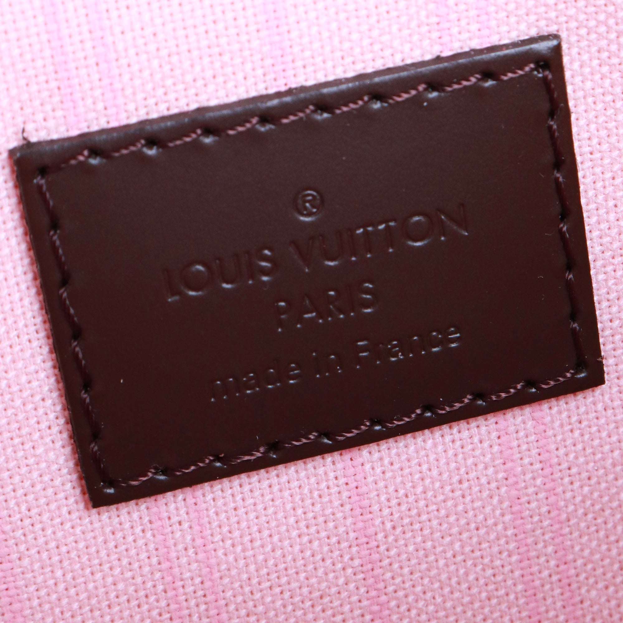 LOUIS VUITTON - Pochette Neverfull Louis Vuitton en toile enduite damier ébène