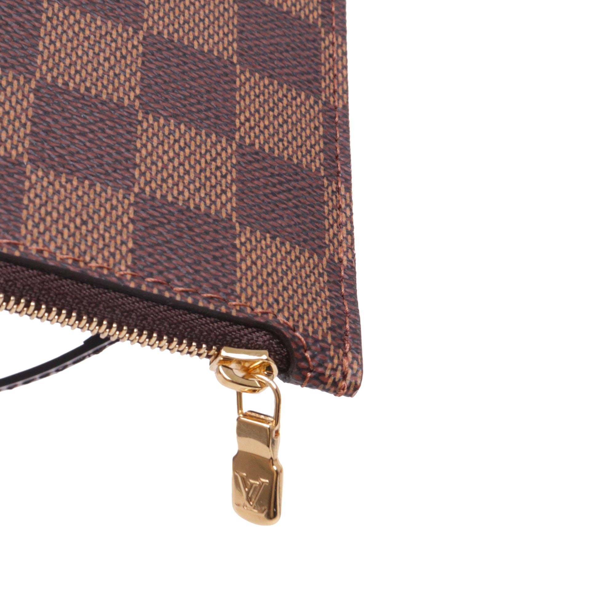 LOUIS VUITTON - Pochette Neverfull Louis Vuitton en toile damier ébène