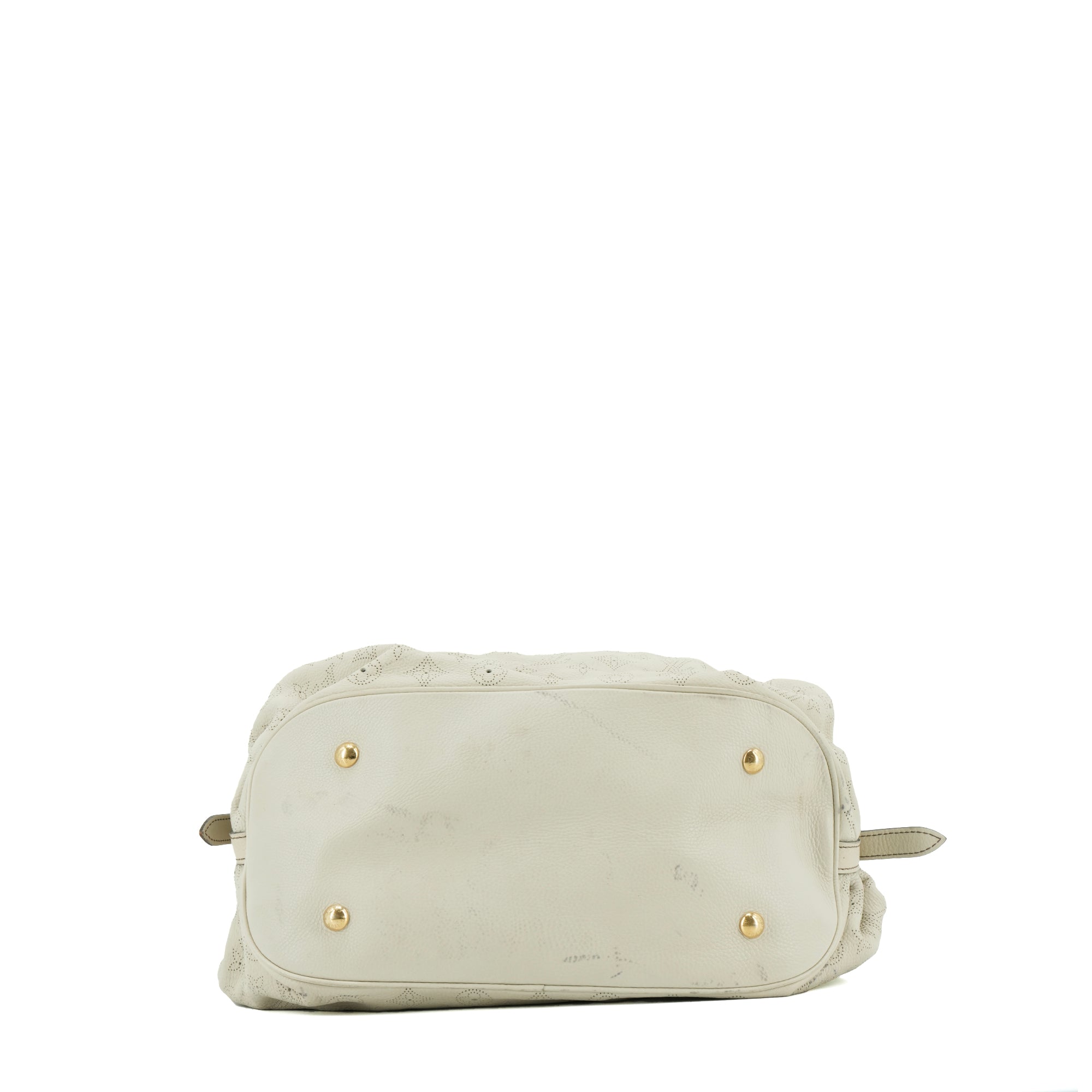 LOUIS VUITTON - Sac cabas Mahina Louis Vuitton en cuir grainé beige vintage
