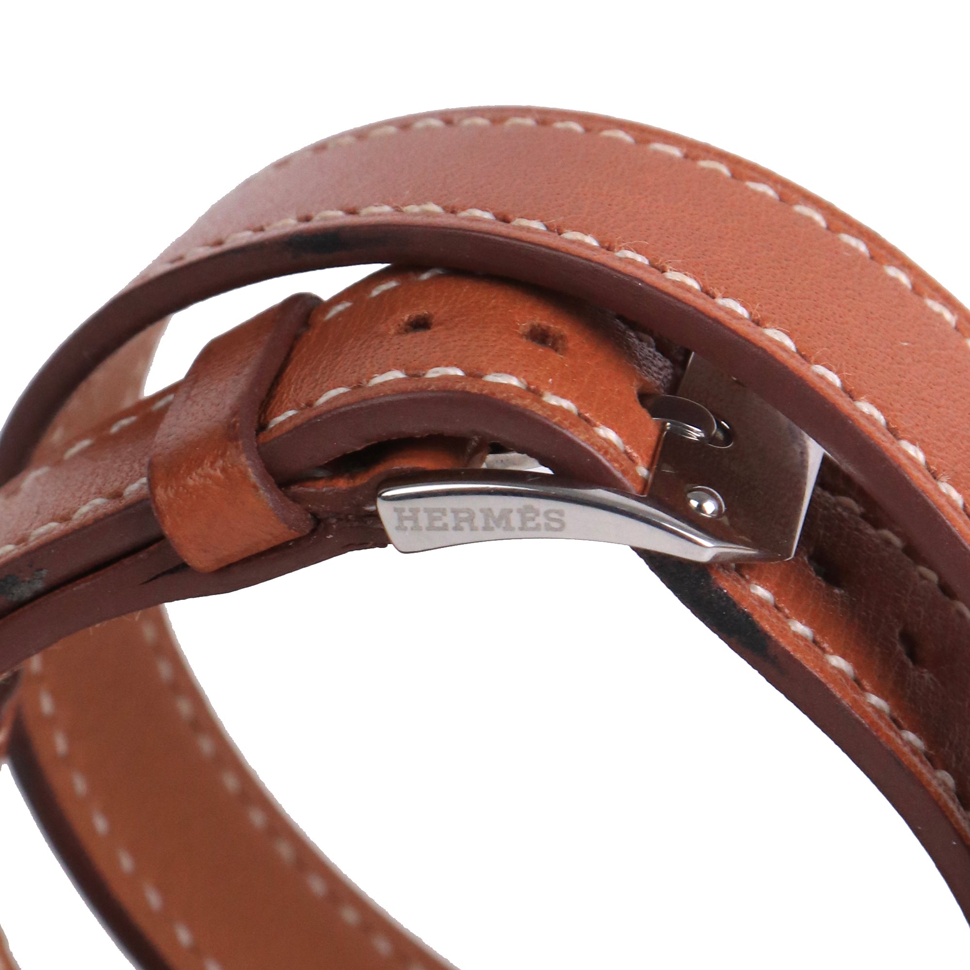 HERMÈS - Kelly watch in brown leather