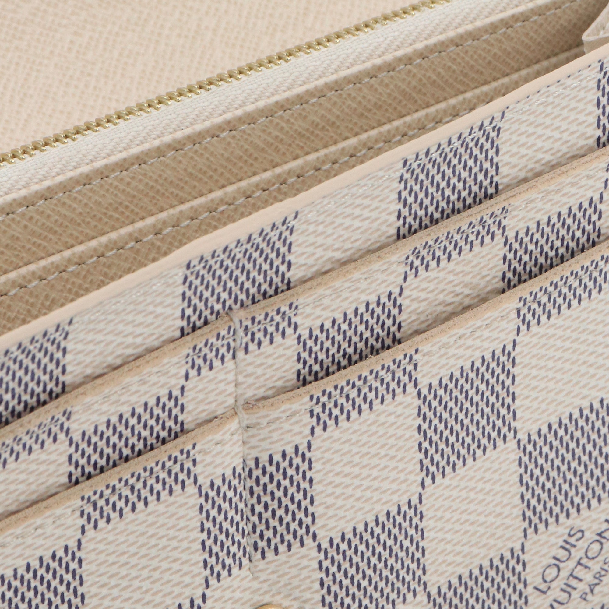 LOUIS VUITTON - Portefeuille Sarah Louis Vuitton en toile damier azur