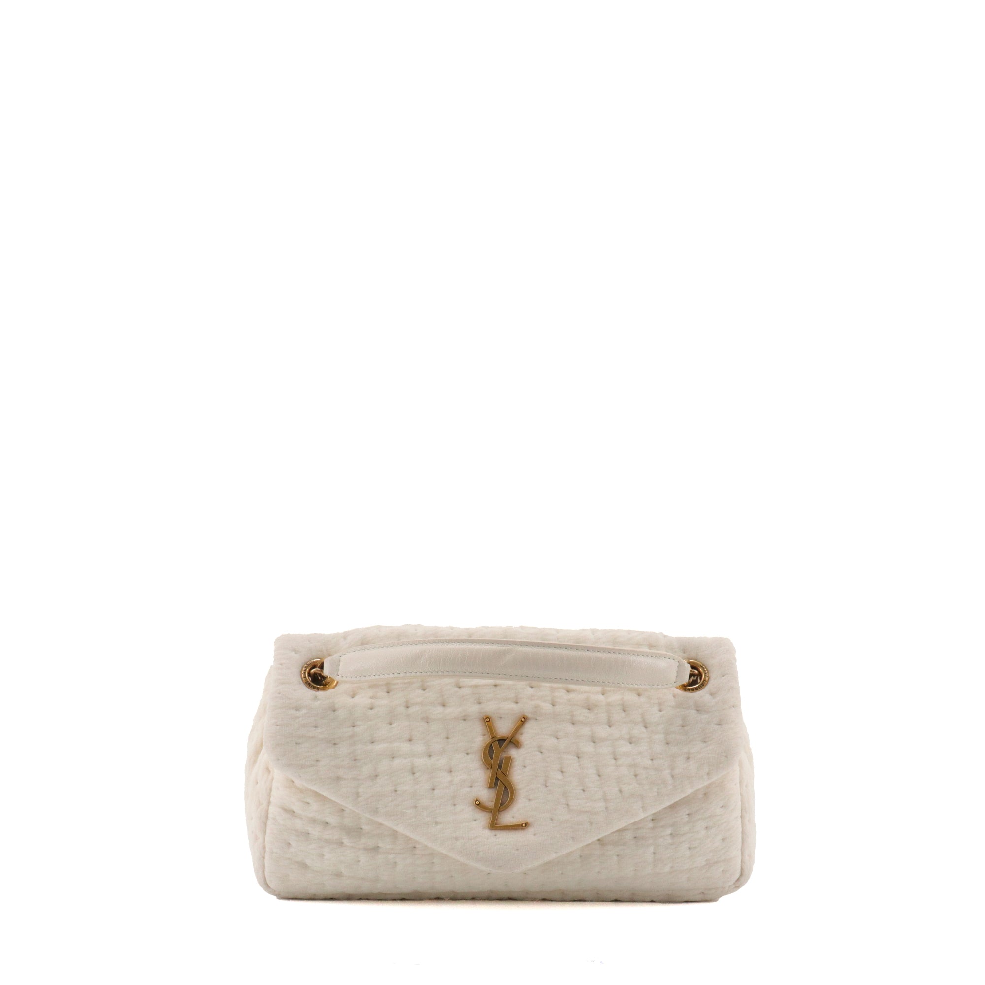 SAINT LAURENT - Sac à bandoulière Calypso Saint Laurent en toile crème