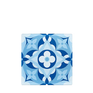 LOUIS VUITTON - Châle Monogram Classic Louis Vuitton en soie bleu