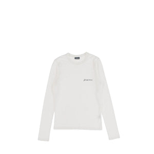 JACQUEMUS - Le Tshirt Manches Longues en coton blanc (S)