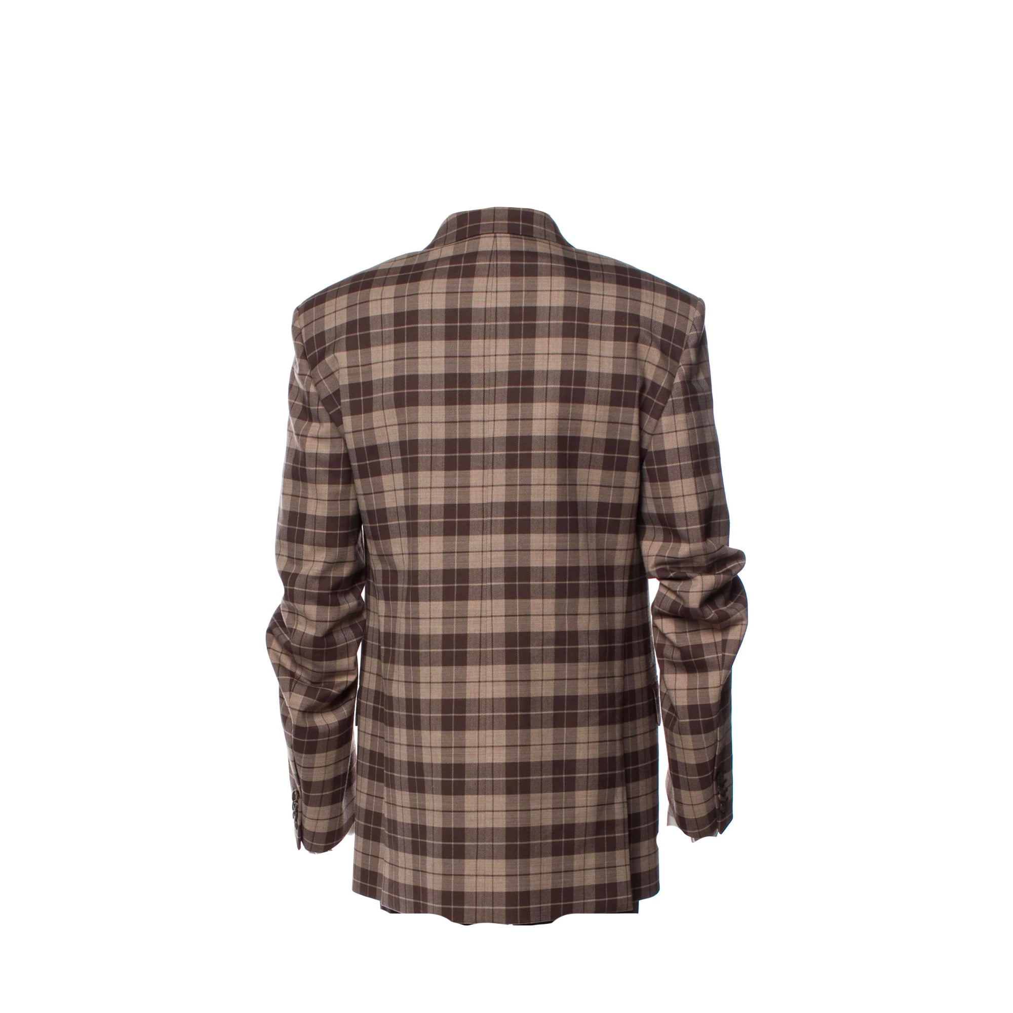 BALENCIAGA - Blazer Balenciaga en tissu à carreaux marron (T44)