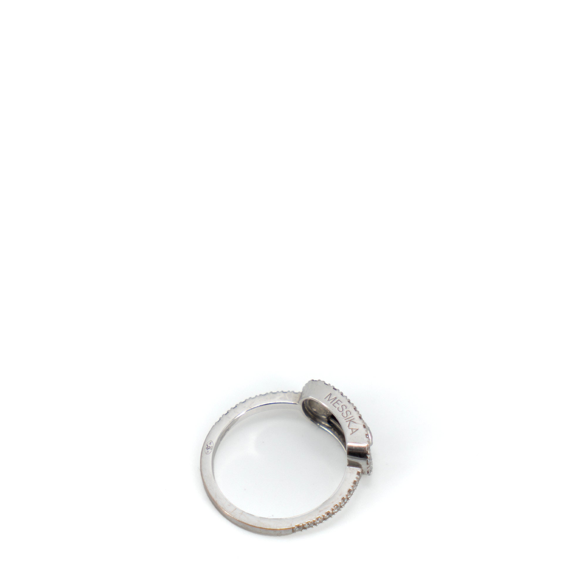 MESSIKA - Bague Move Uno GM Pavée Messika en or blanc orné de diamants (T48)
